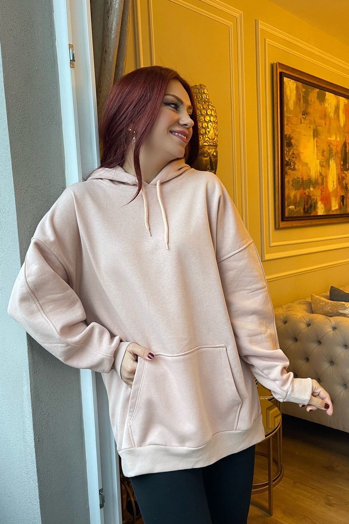 Kapşon Detaylı Cepli  Sweatshirt