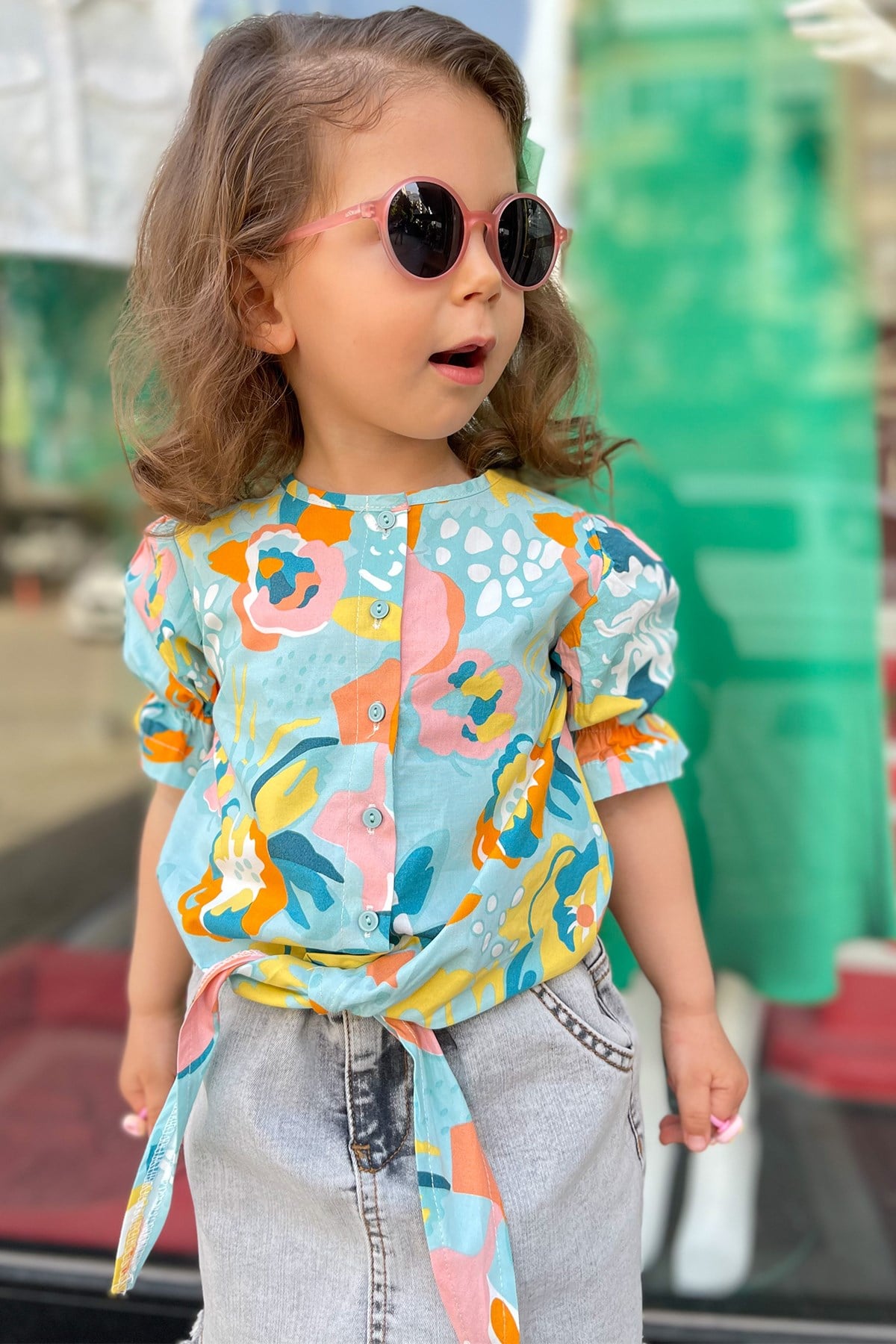 Karpuz Kol Desenli Tshirt