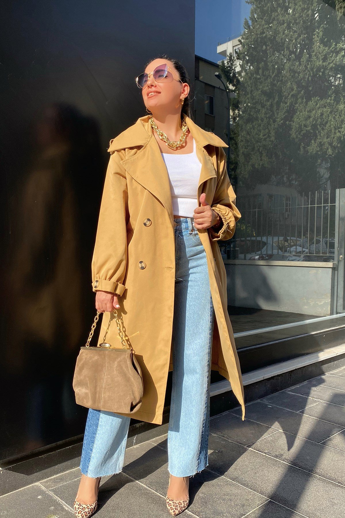 Kendinden Kuşaklı Trençkot