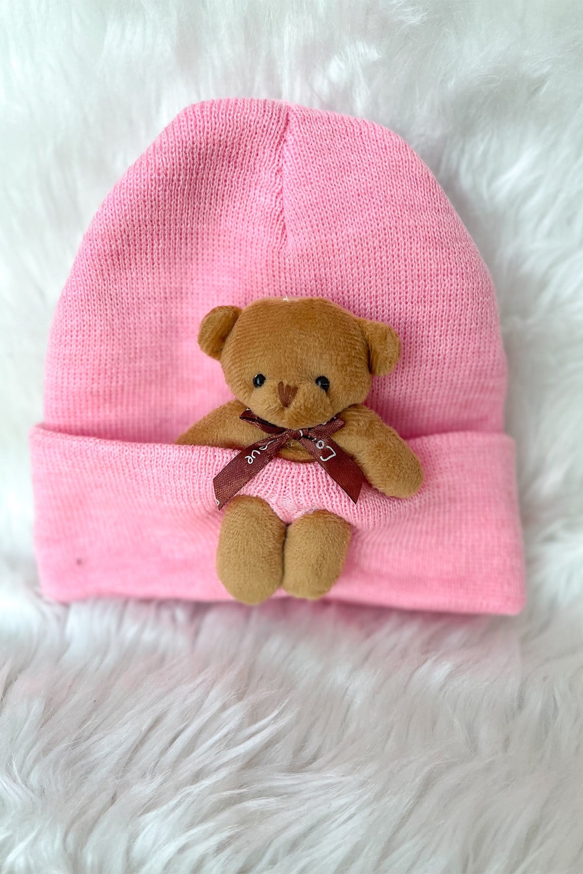 Kids Açık Pembe Ayıcıklı Bere