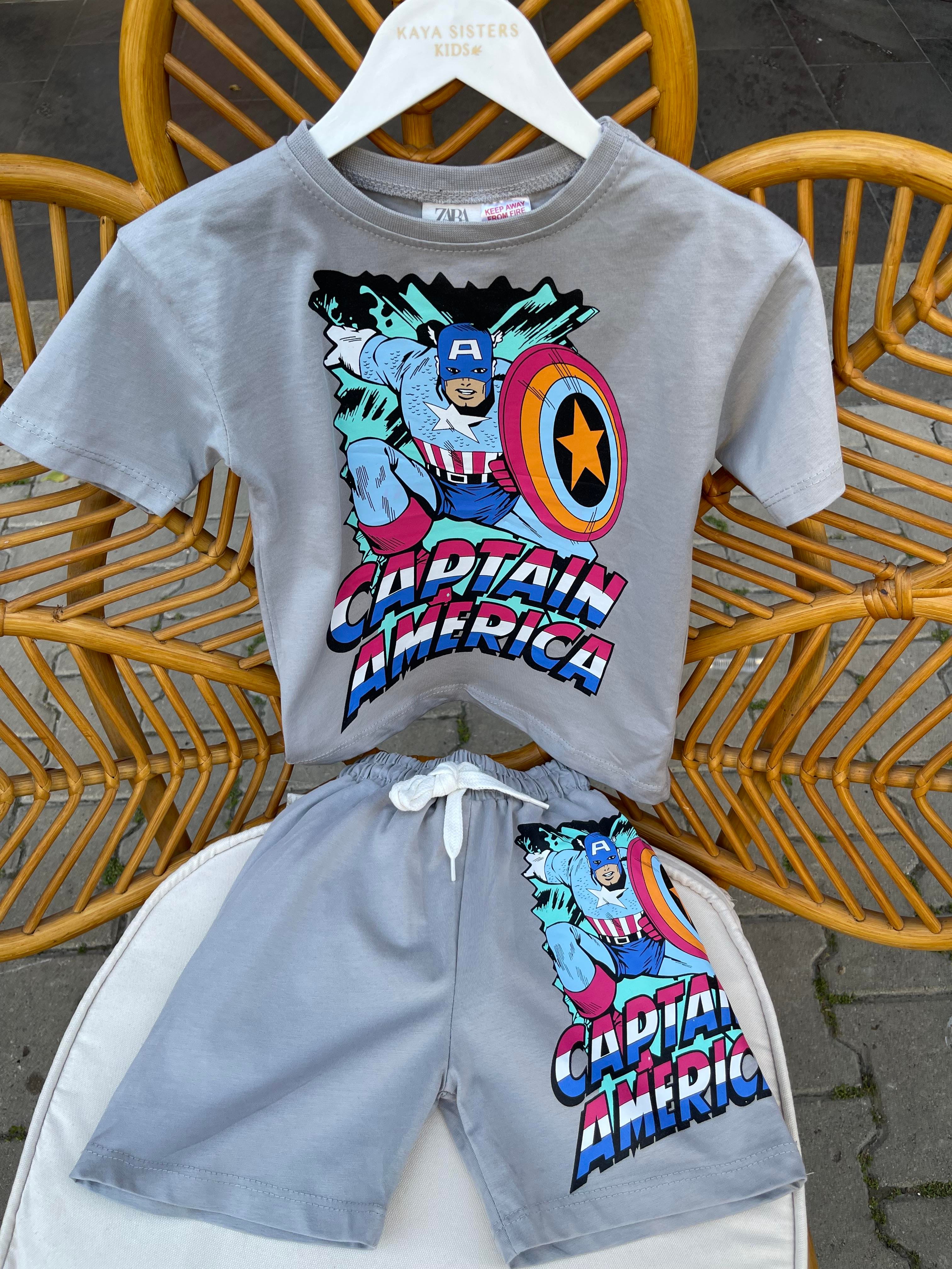 Kids Captain Gri Baskılı Takım