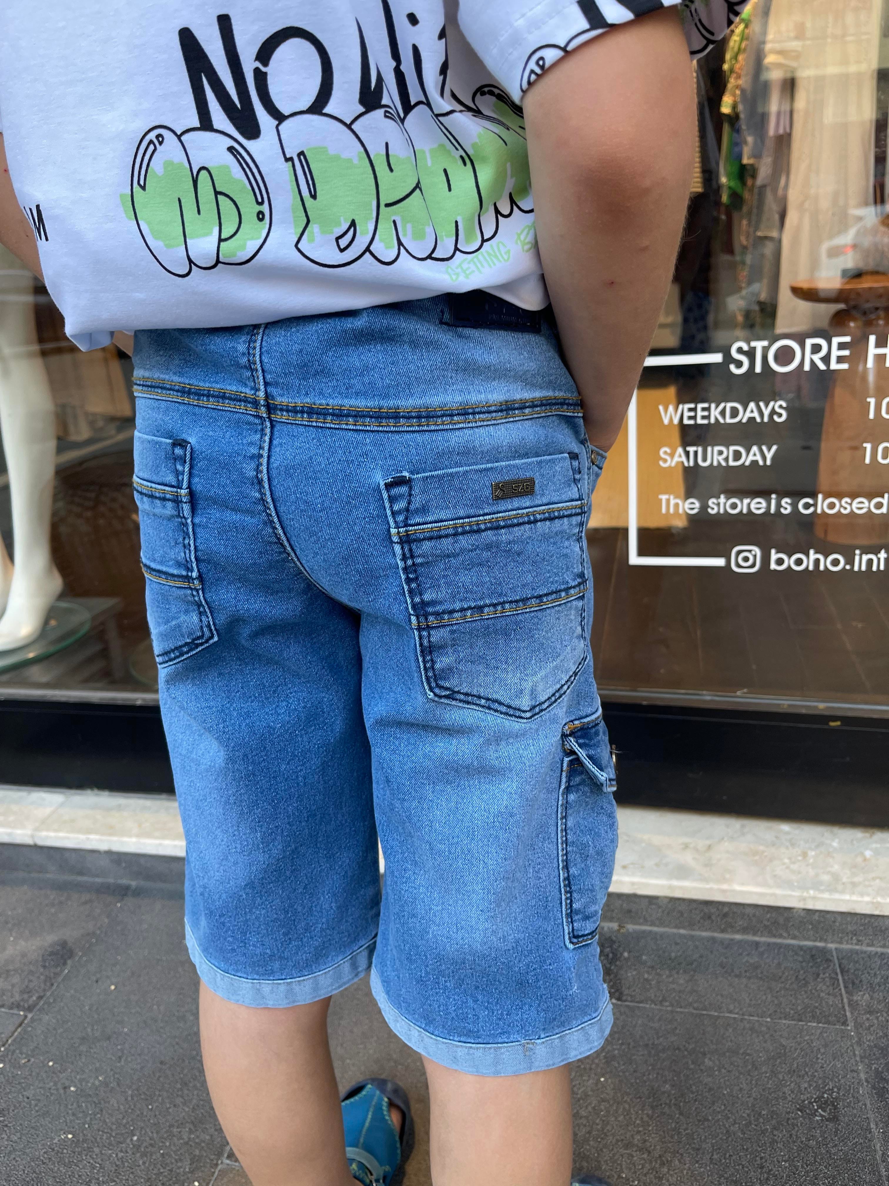 Kids Cep Detaylı Erkek Kot Şort