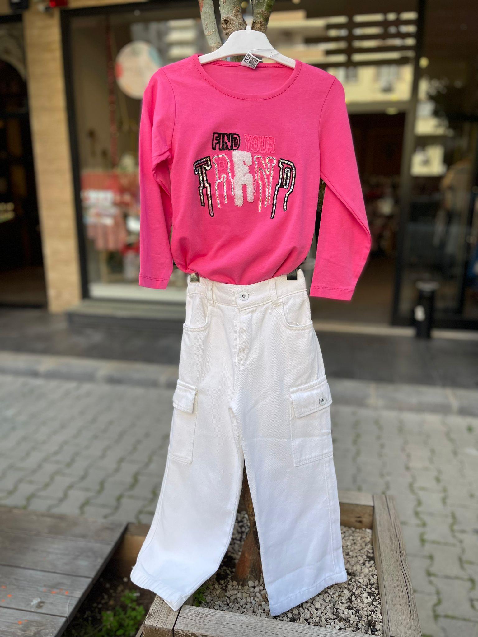 Kids Ekru İspanyol Kız Pantolon
