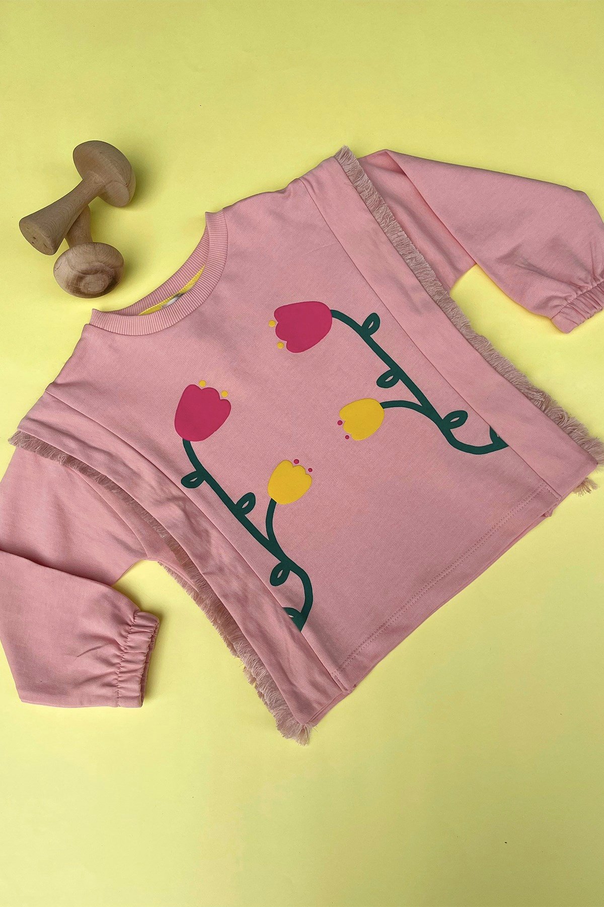 Kids Gül Kurusu Çiçek Baskılı Sweatshirt