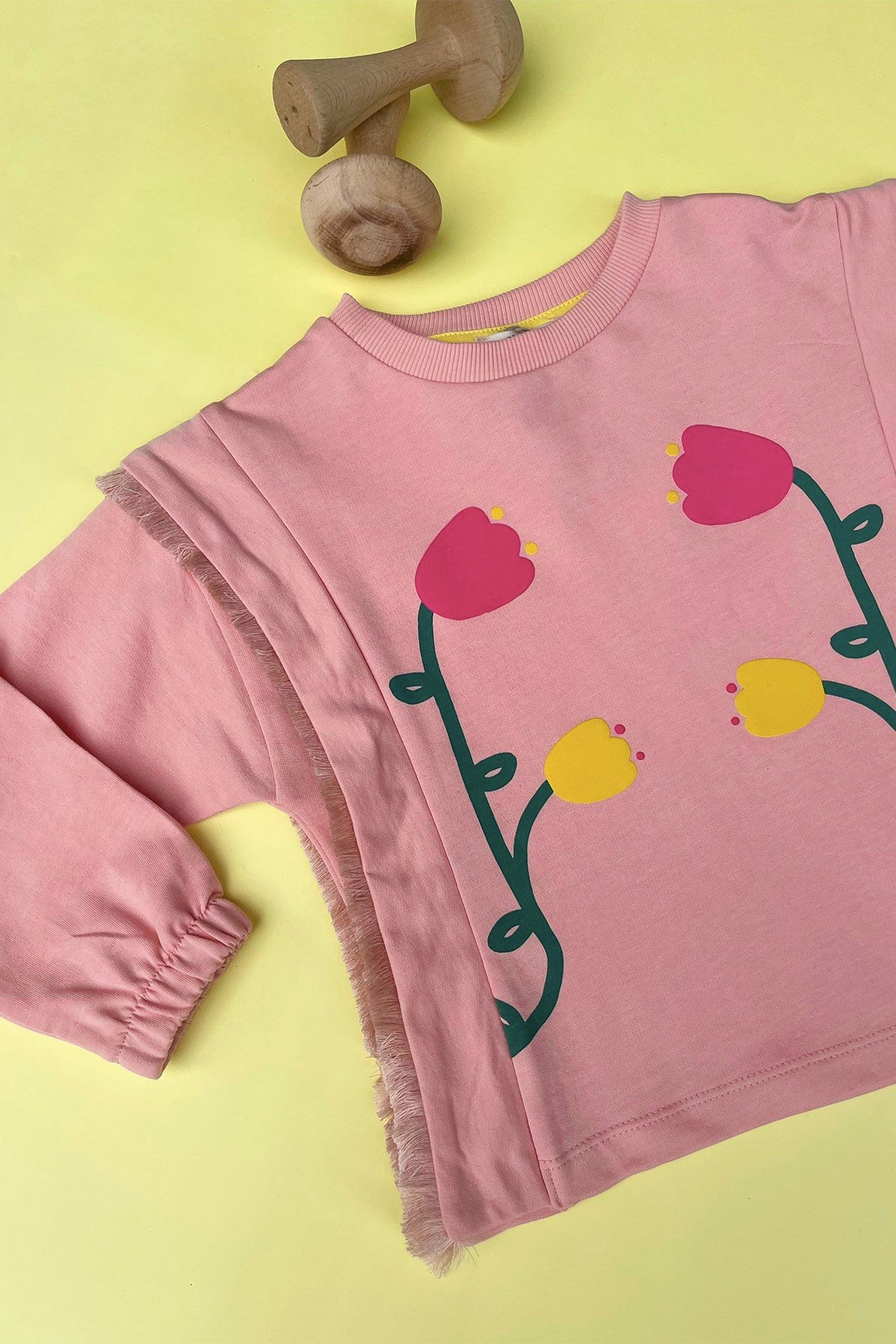 Kids Gül Kurusu Çiçek Baskılı Sweatshirt