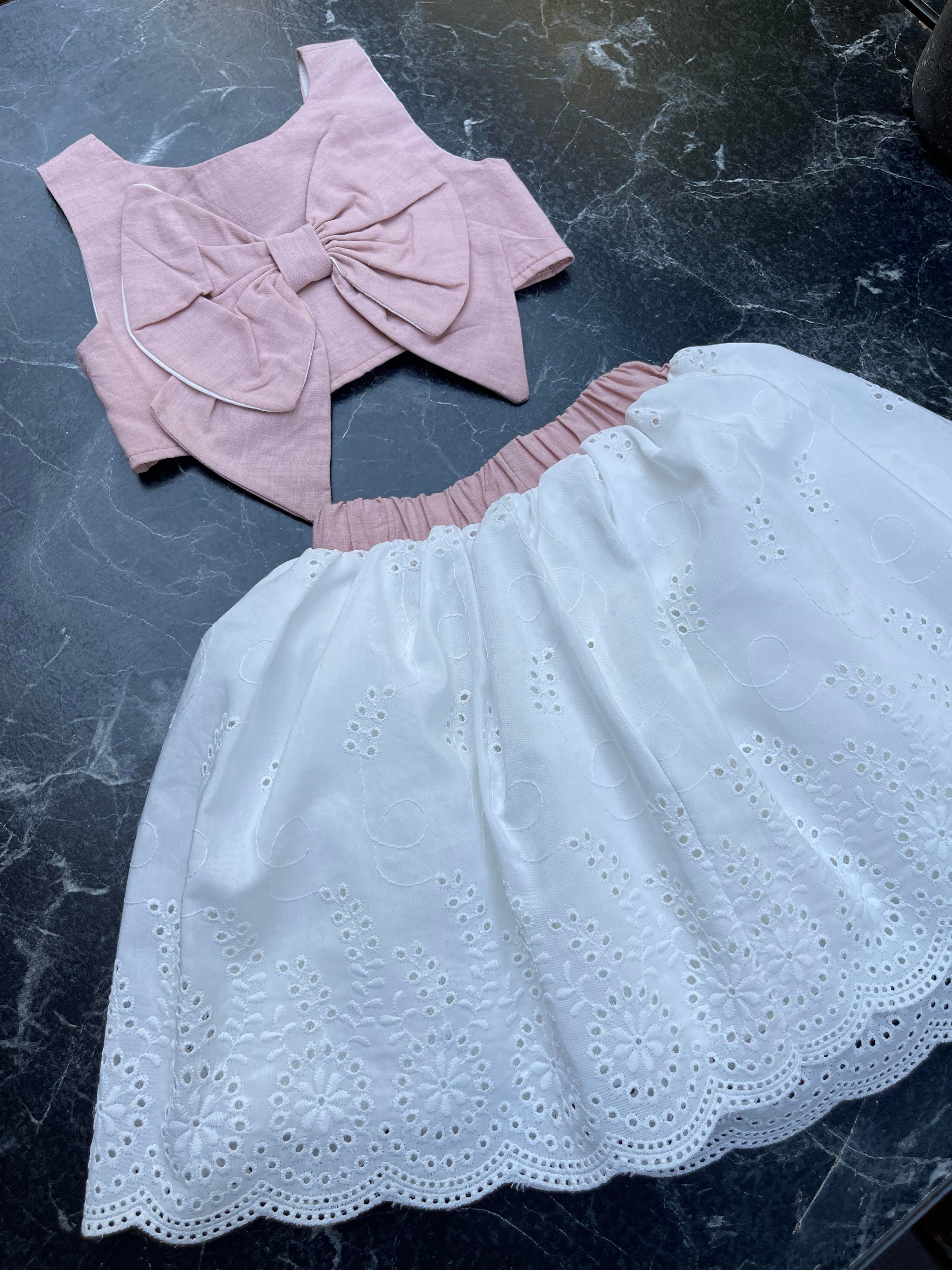 Kids Gülkurusu Fiyonklu Etek Bluz Takım