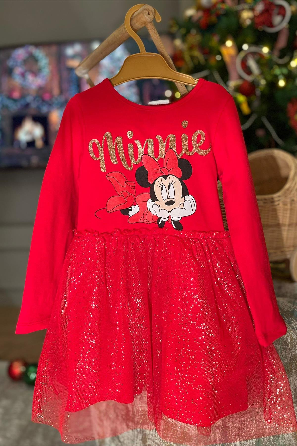 Kids Kırmızı Minnie Elbise