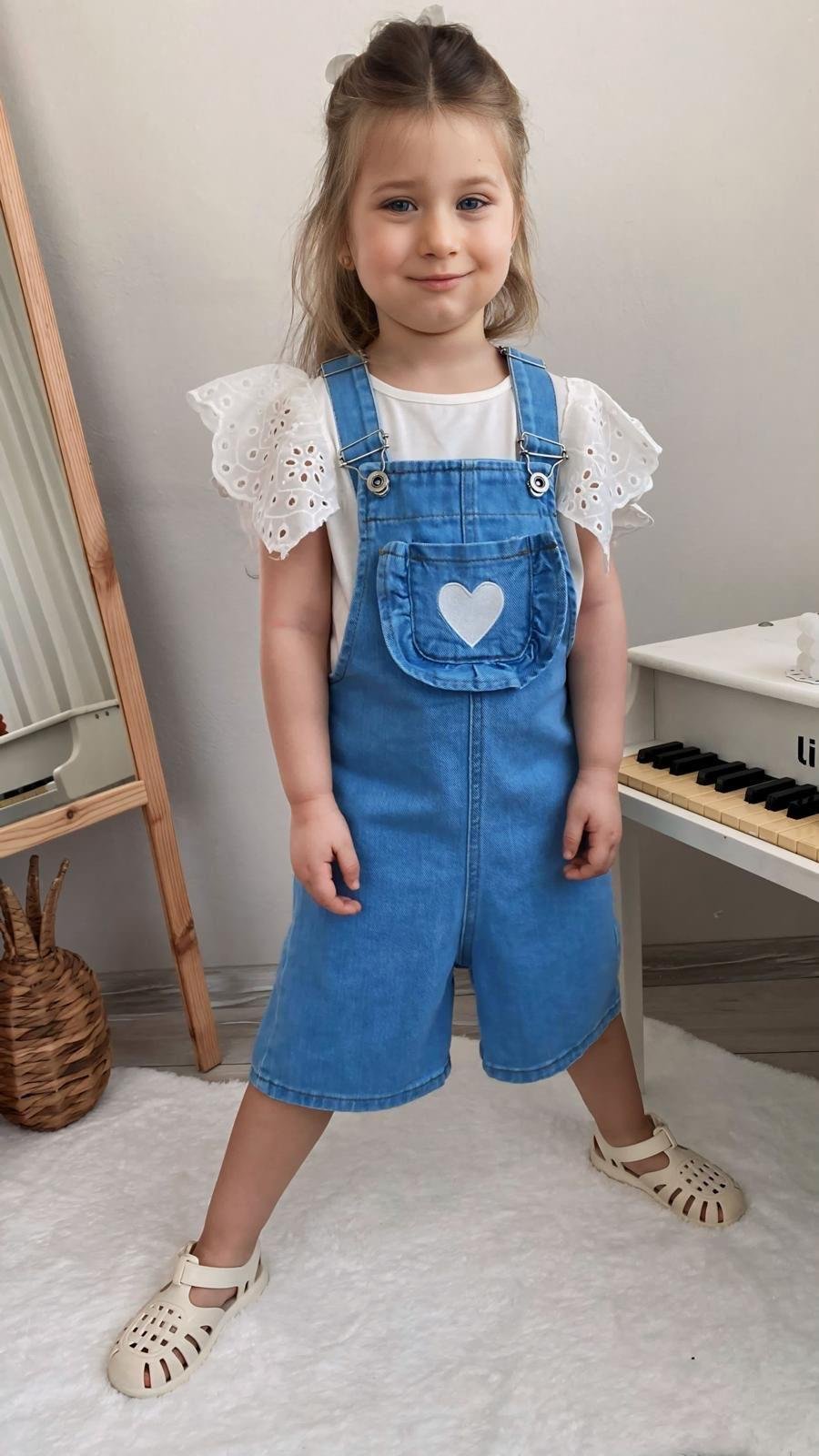 Kids Kot Şort Salopet