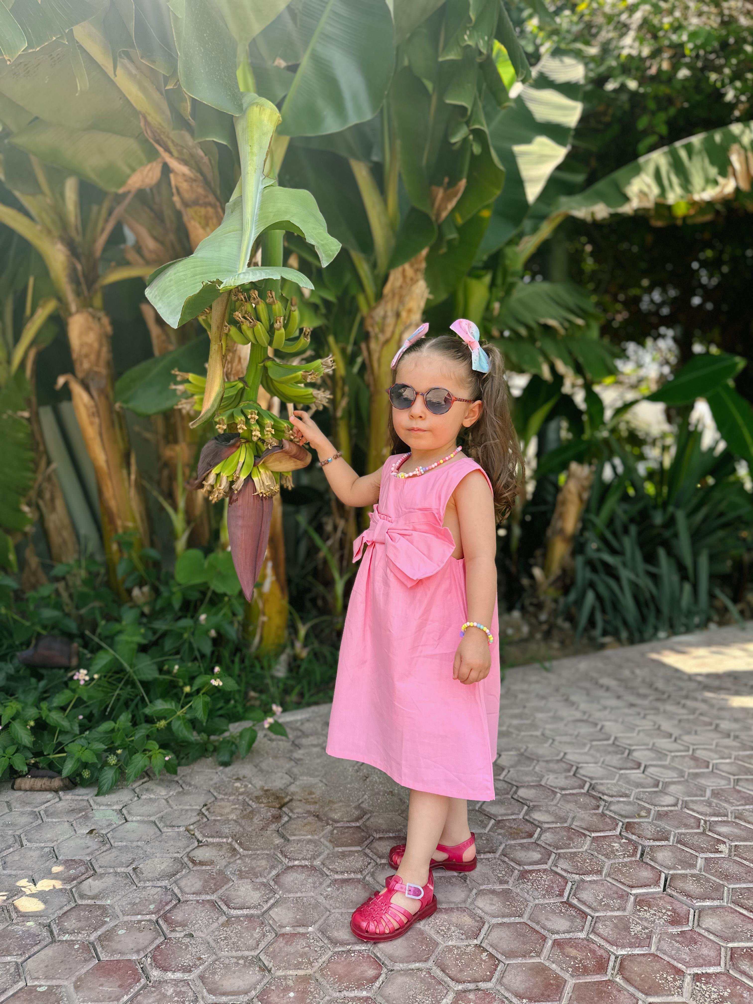 Kids Pembe Fiyonklu Elbise