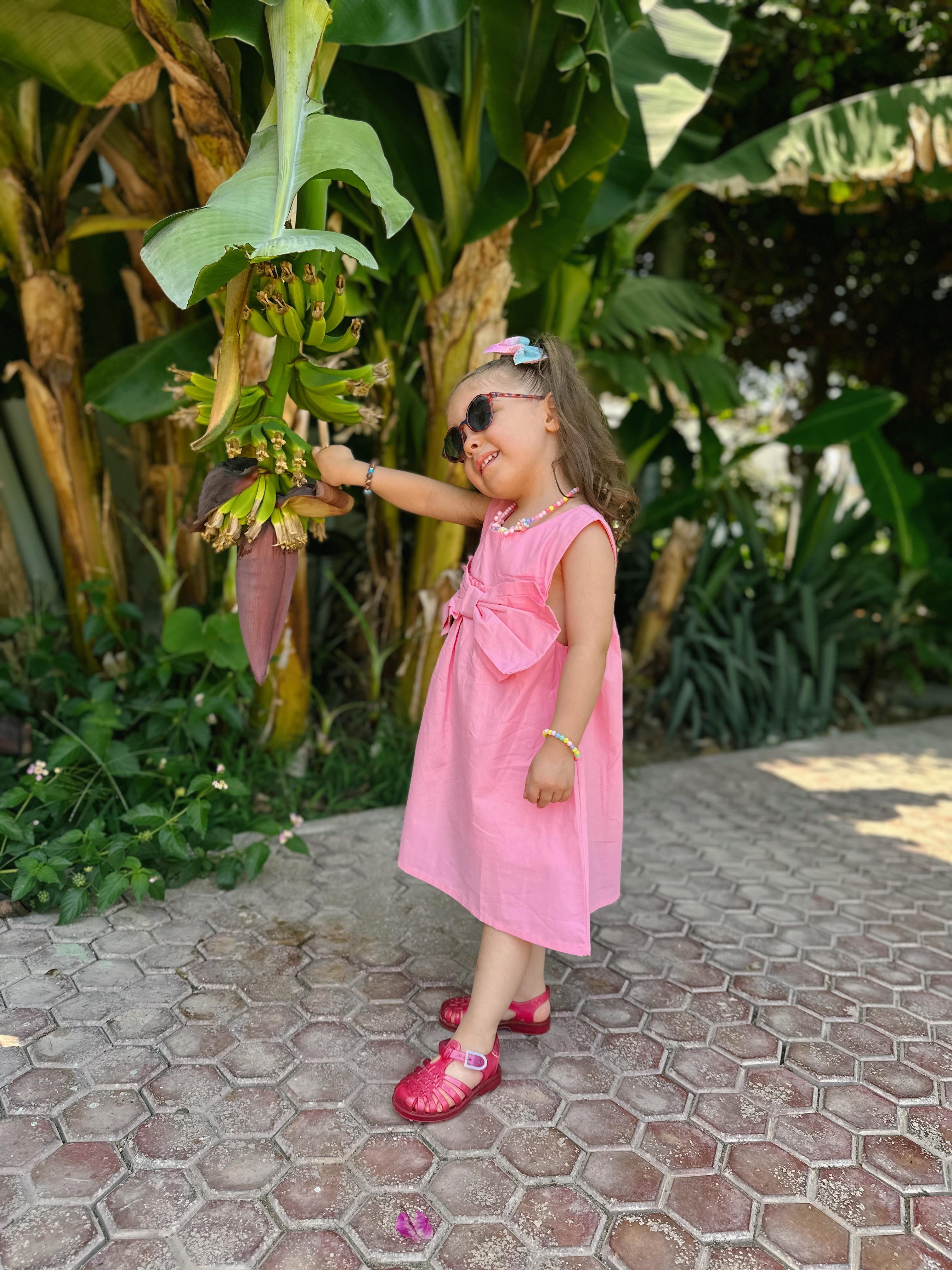 Kids Pembe Fiyonklu Elbise