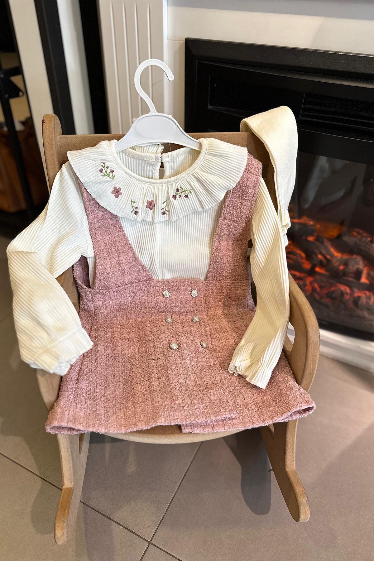 Kids Pudra Jile Tuvit Elbise Takım