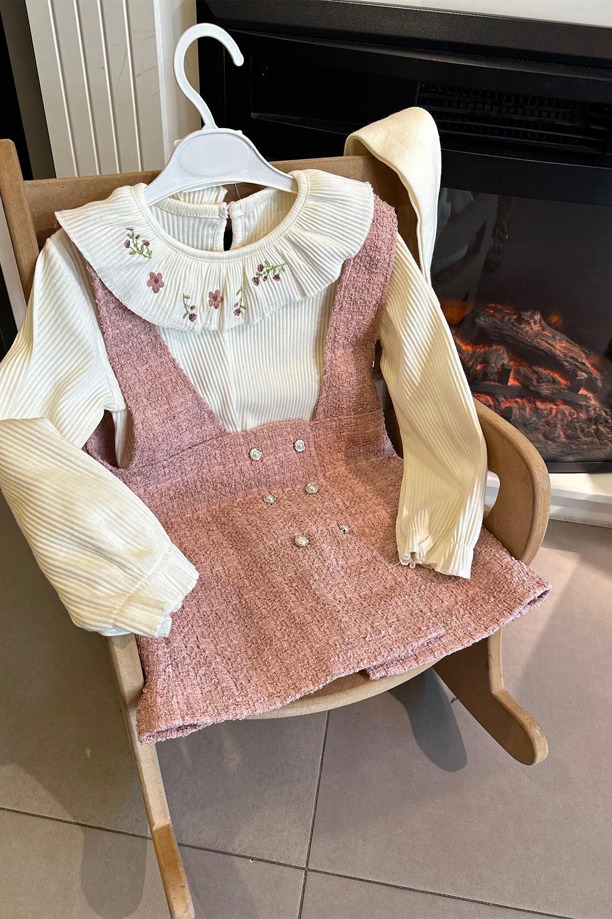 Kids Pudra Jile Tuvit Elbise Takım