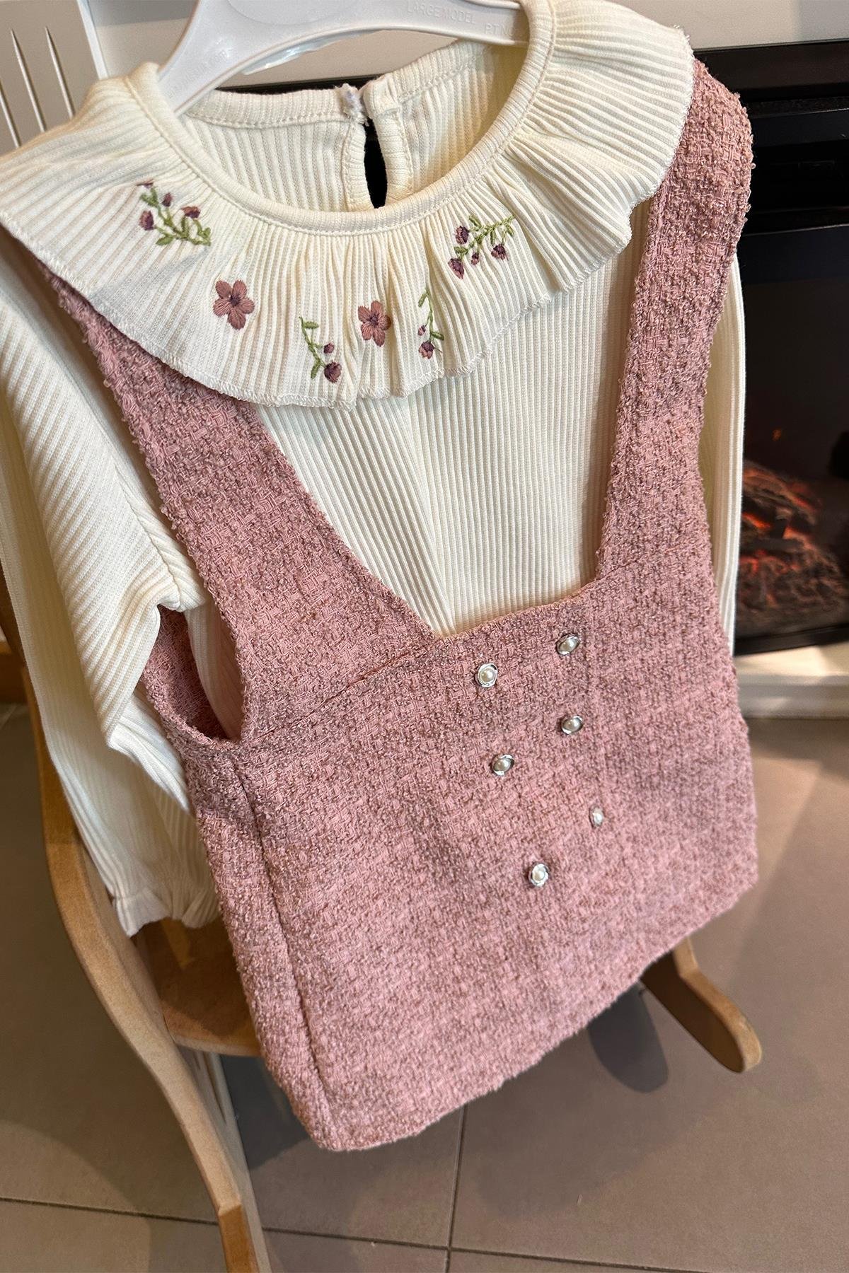 Kids Pudra Jile Tuvit Elbise Takım