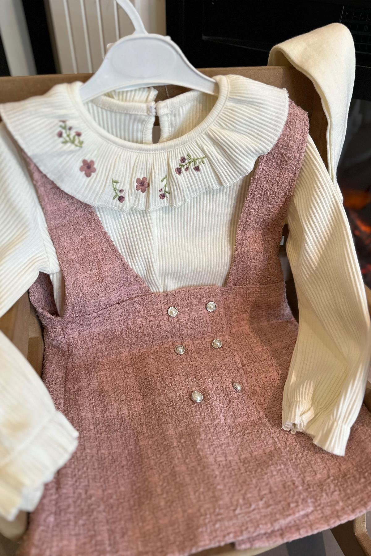 Kids Pudra Jile Tuvit Elbise Takım