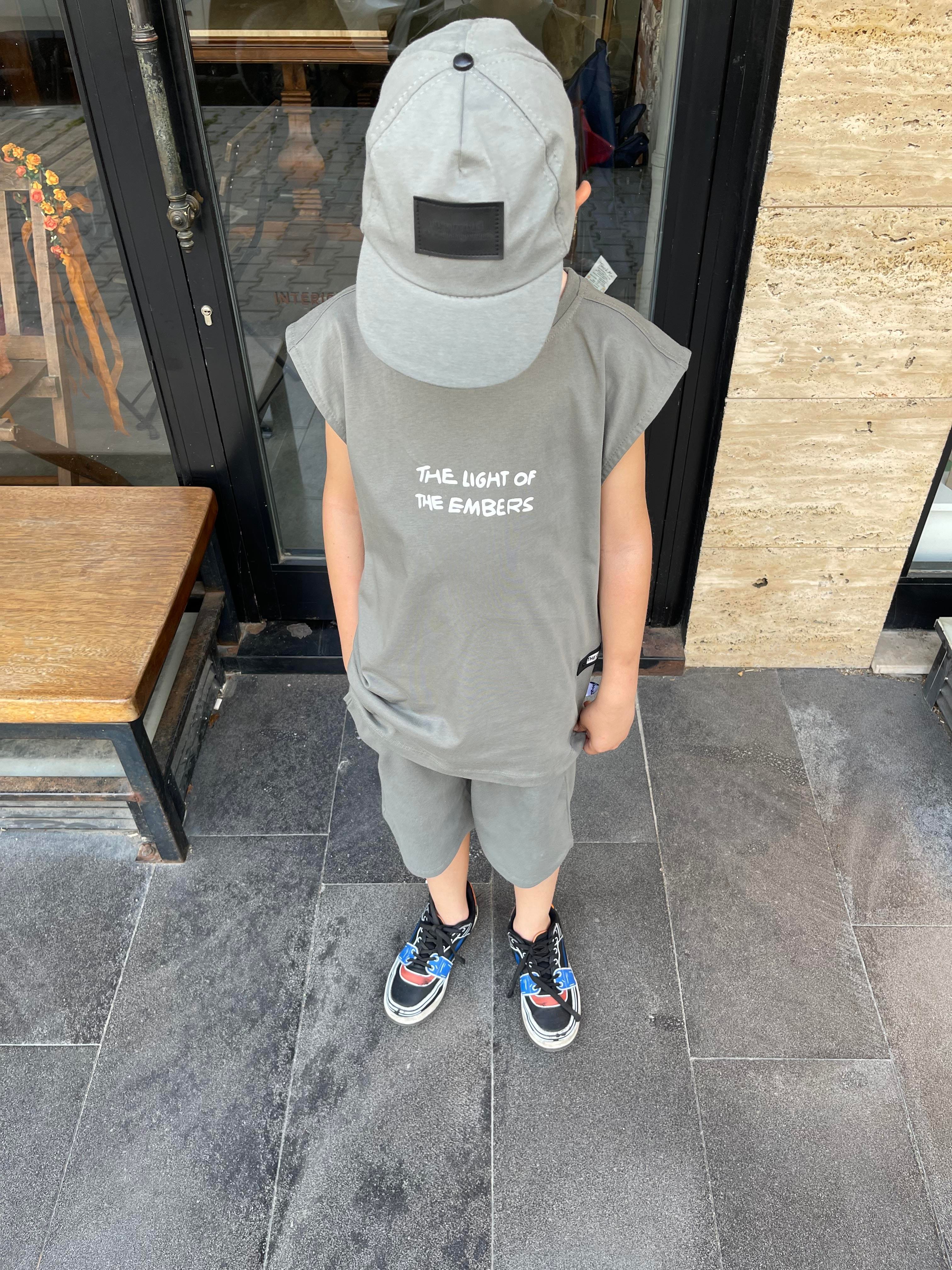 Kids Şapkalı Haki Erkek Takım