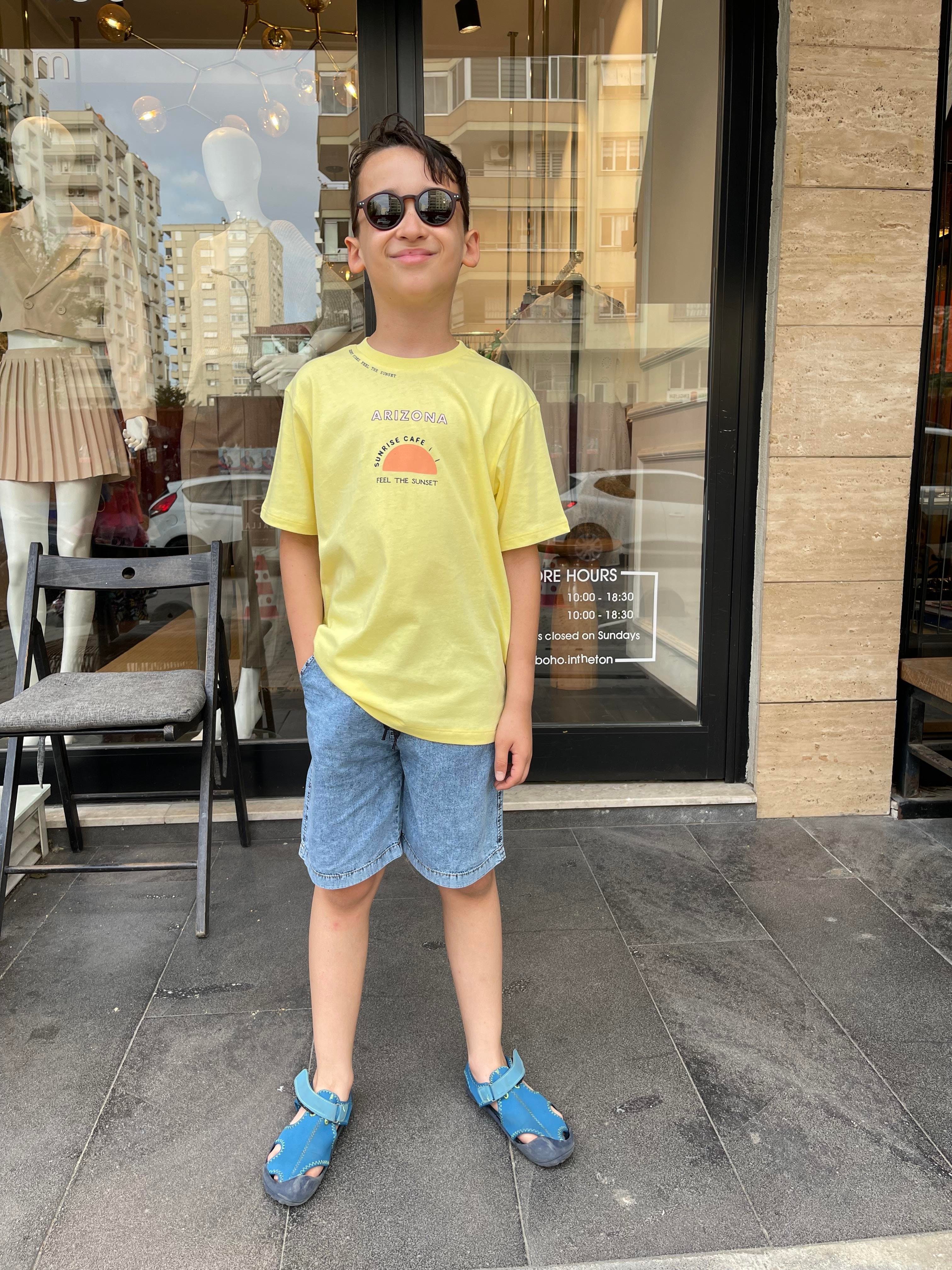 Kids Sarı Arizona Kot Şortlu Takım