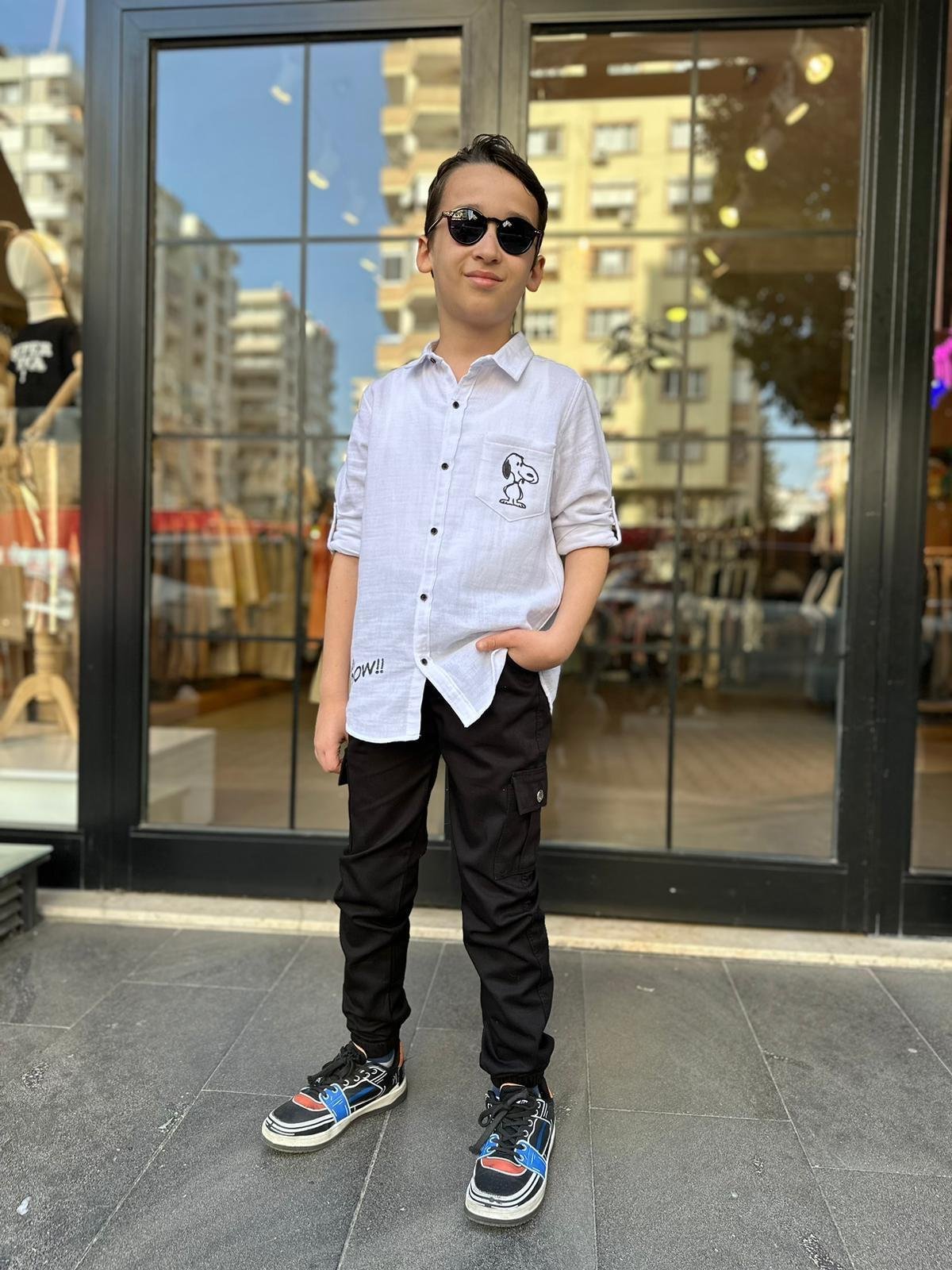 Kids Siyah Kargo Cepli Pantolon