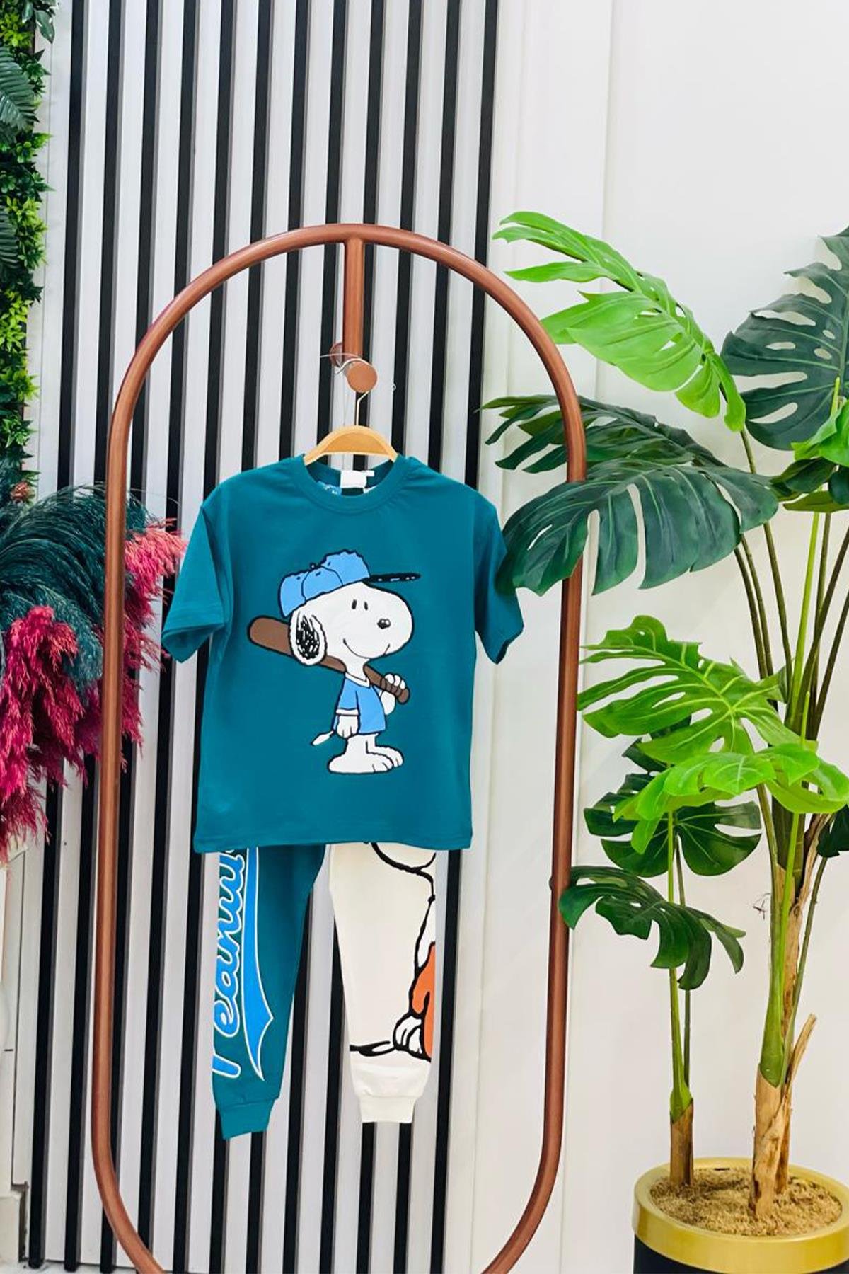 Kids Yeşil Snoopyli Takım 