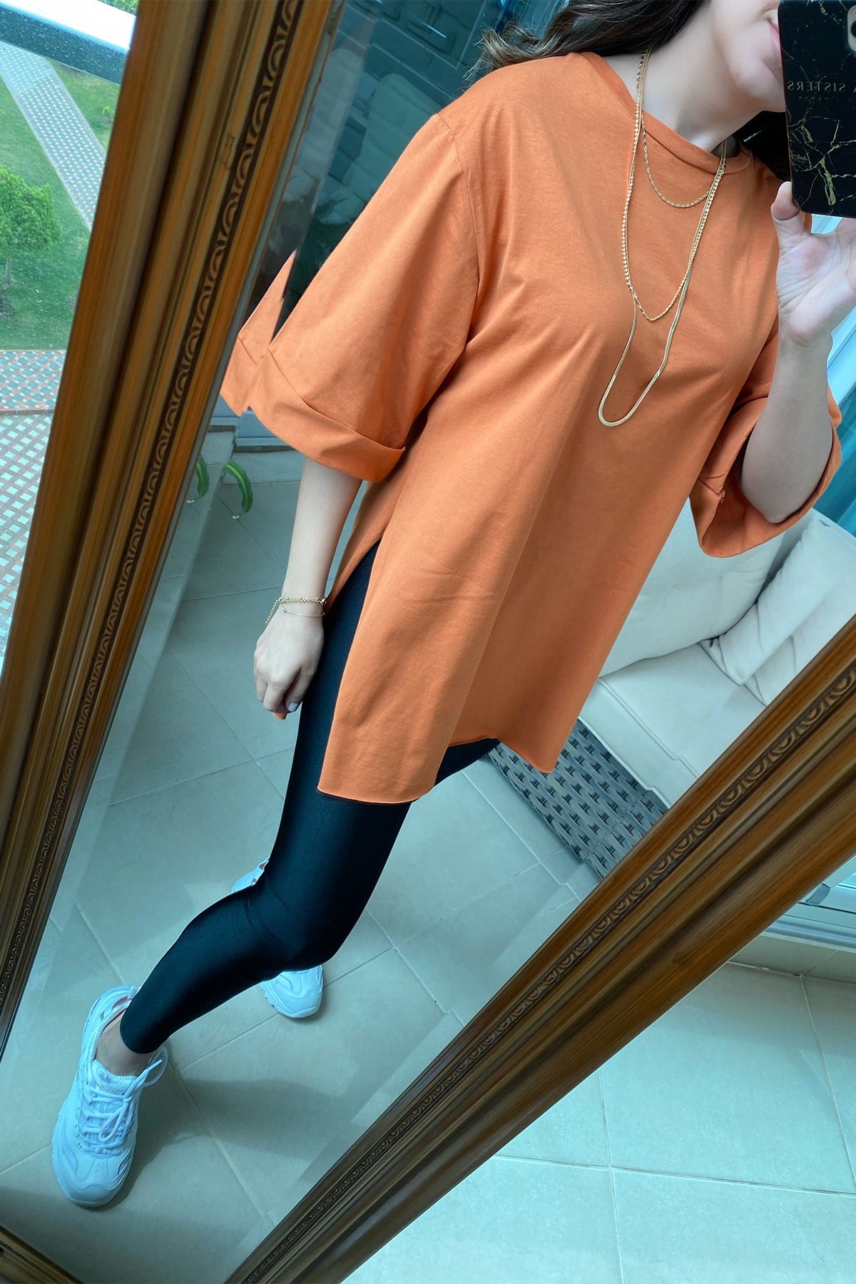 Kiremit Basic Uzun Boyfriend Tshirt