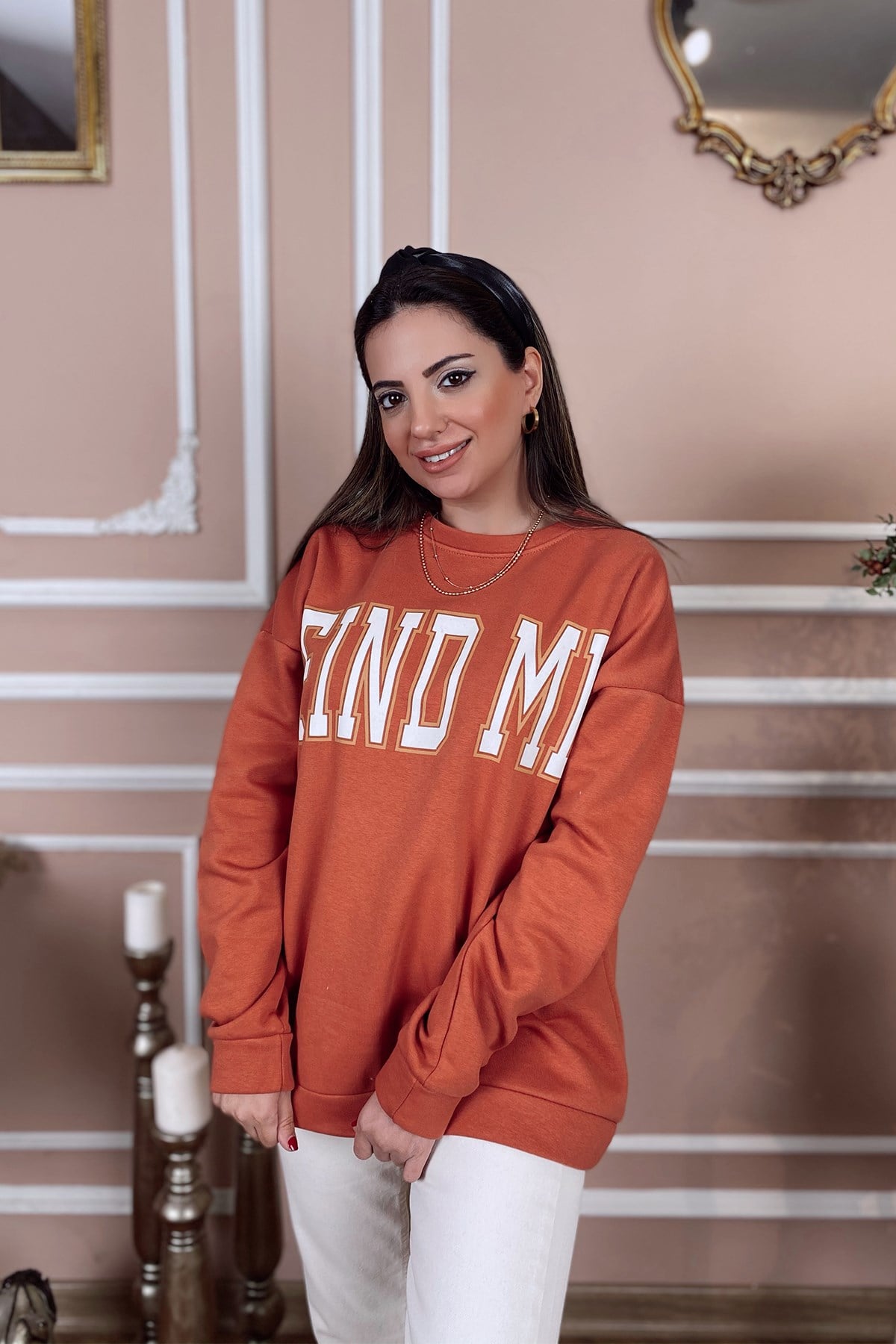 Kiremit Baskılı Sweatshirt