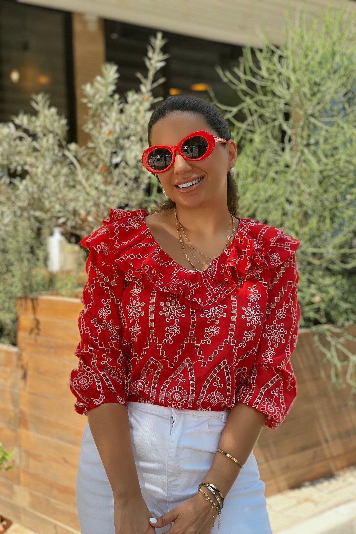 Kırmızı Fisto Bluz