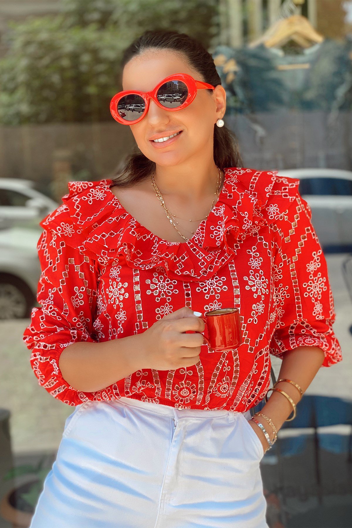 Kırmızı Fisto Bluz