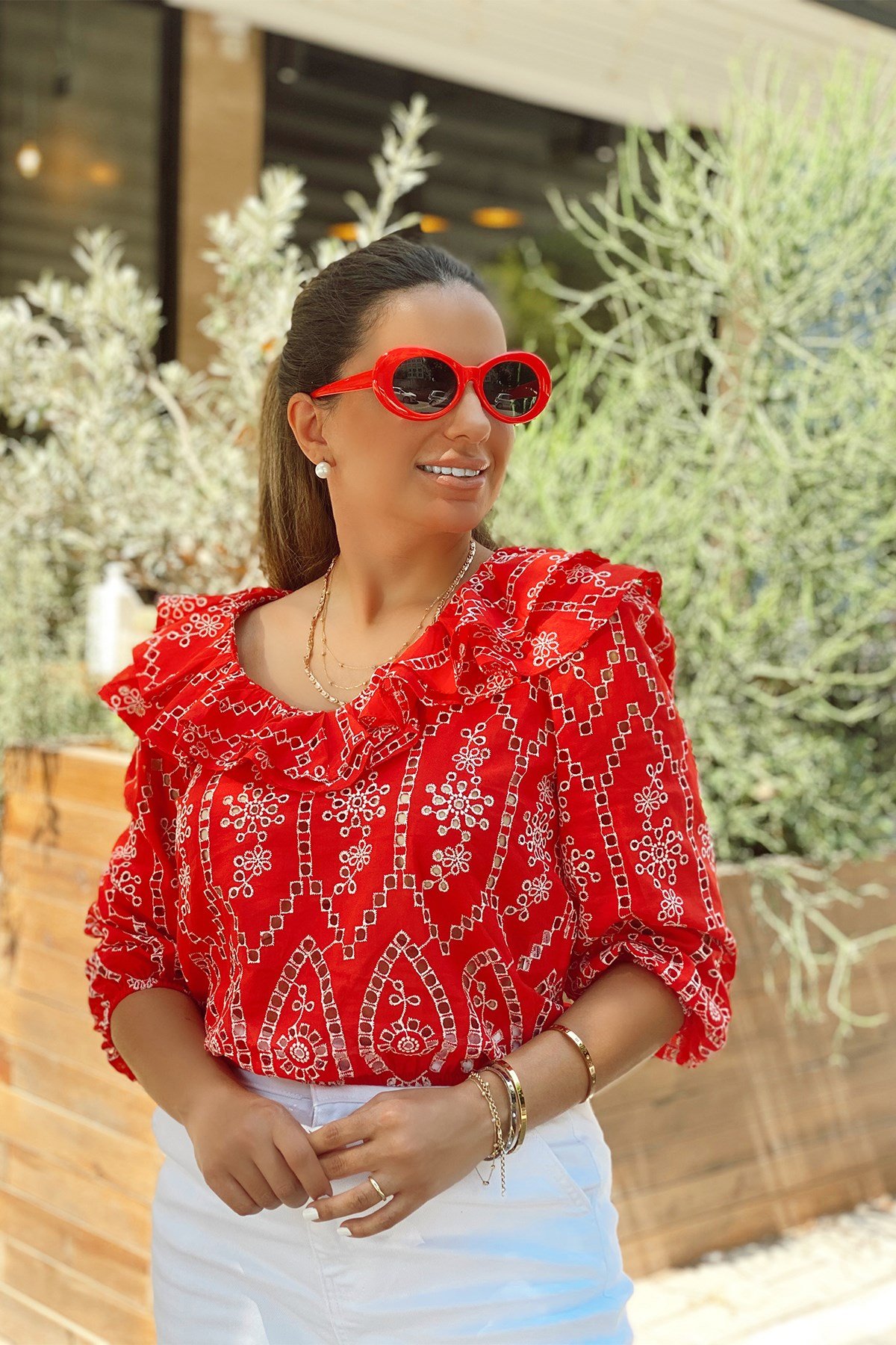 Kırmızı Fisto Bluz