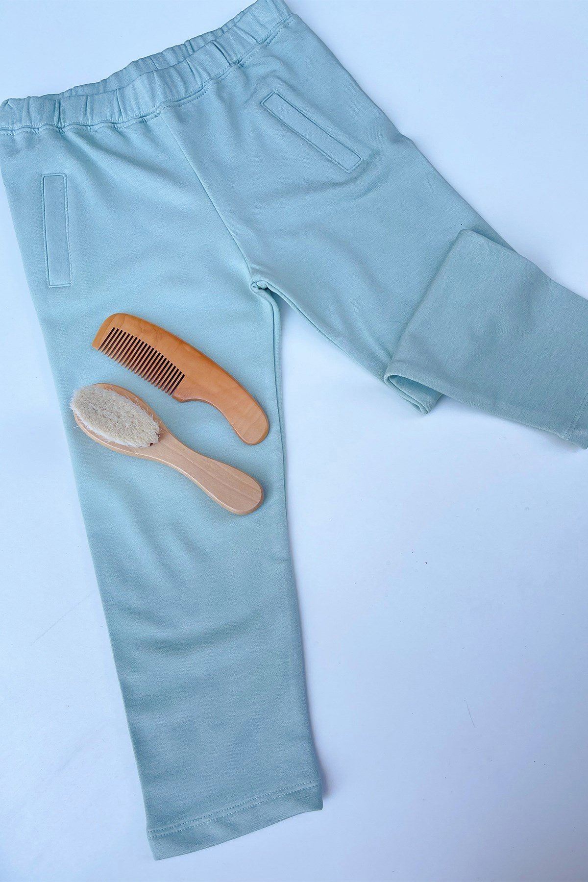 Kolları Fırfırlı Önü Baskılı Mint Yeşili Rengi Takım