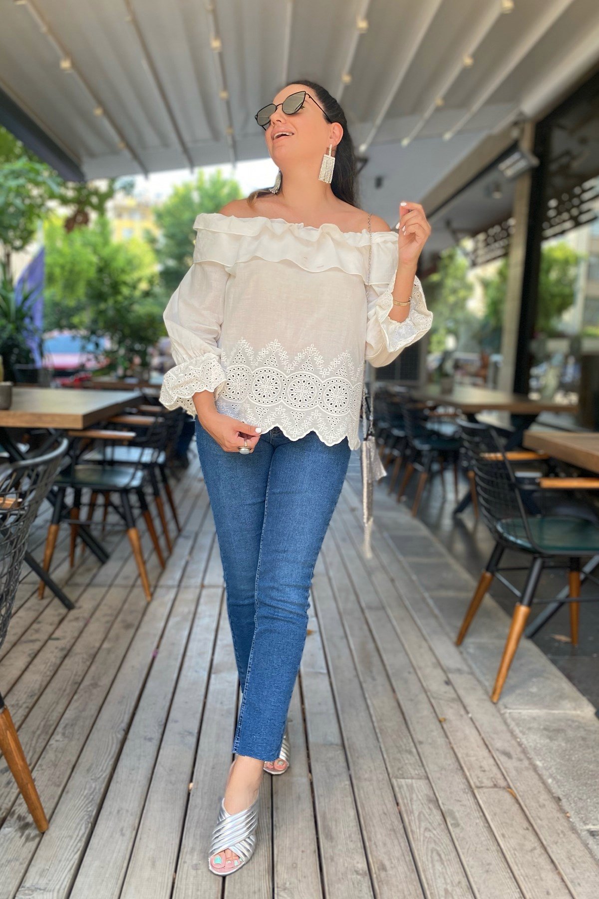 Koyu Renk Boy Fit Kesik Paça Kot Pantolon