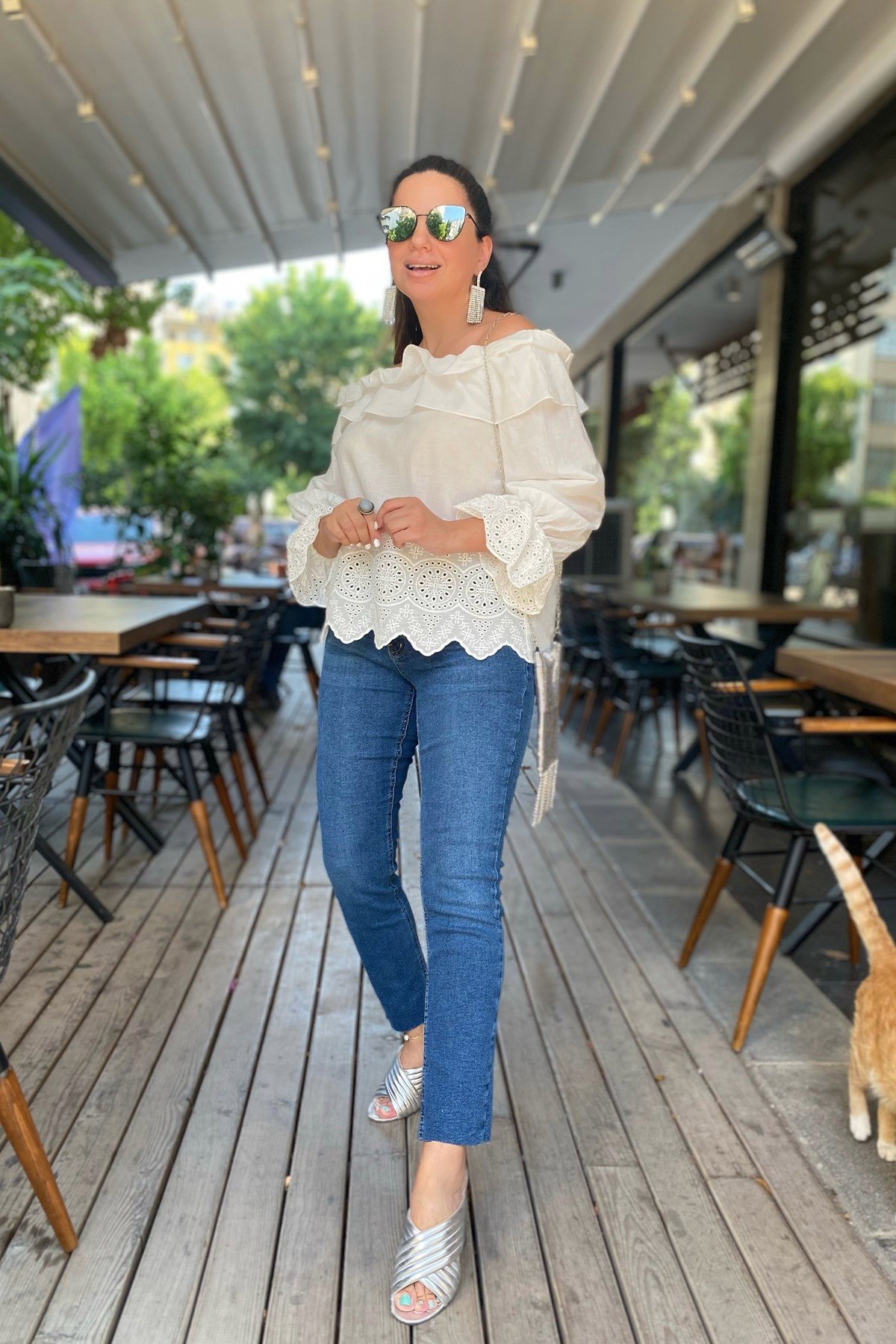 Koyu Renk Boy Fit Kesik Paça Kot Pantolon