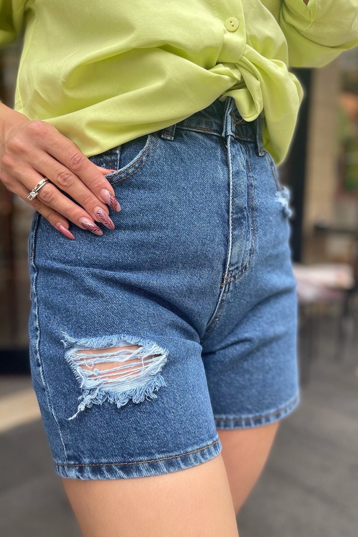 Koyu Renk Orjinal Kot Şort