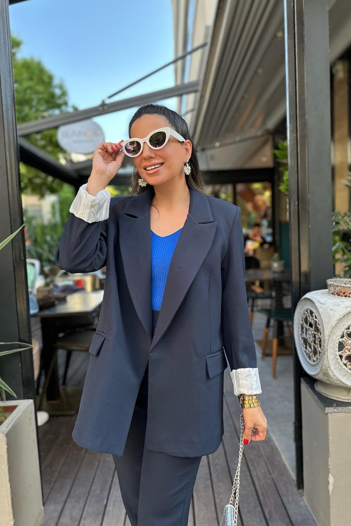 Lacivert İçi Astarlı Blazer Ceket