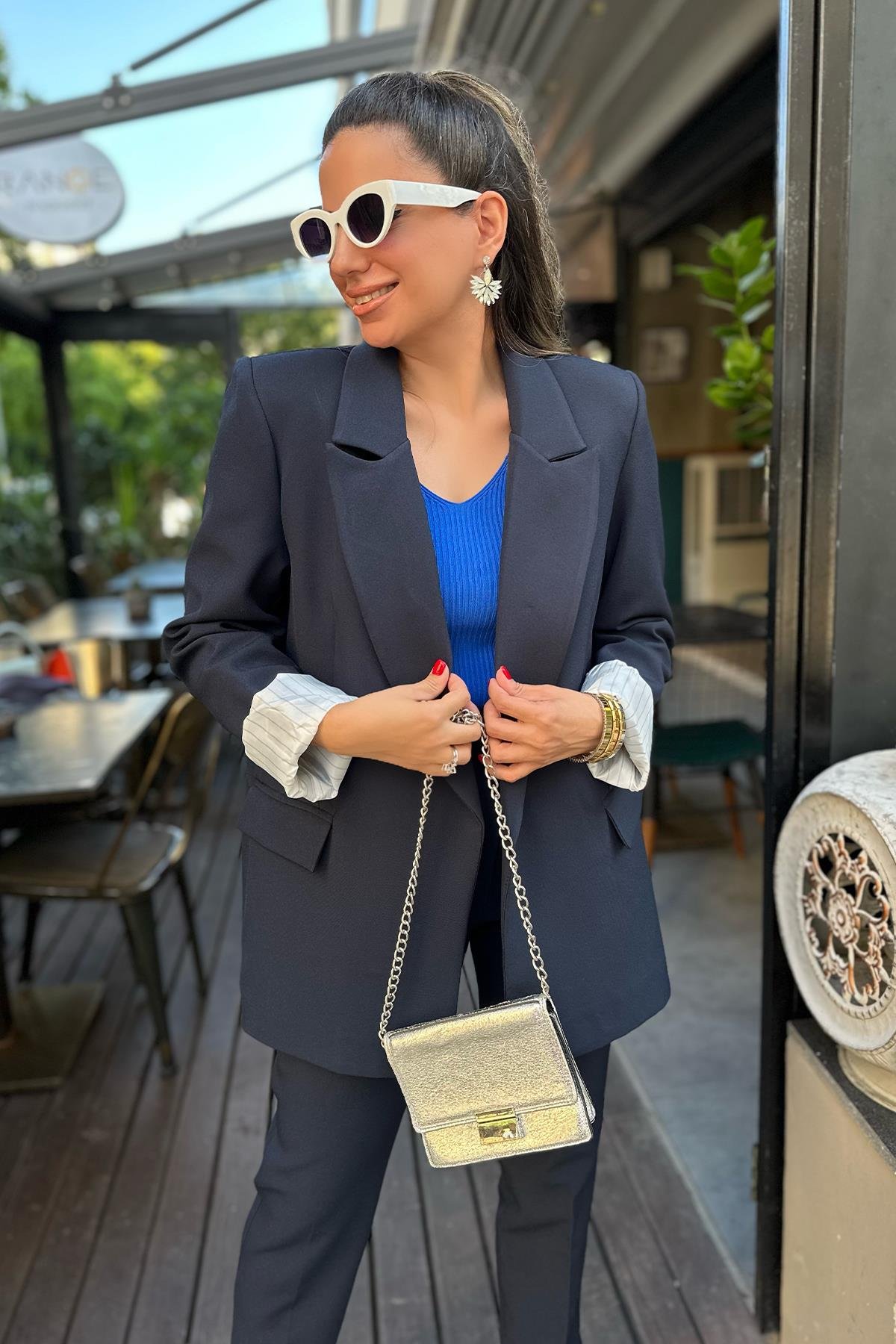 Lacivert İçi Astarlı Blazer Ceket