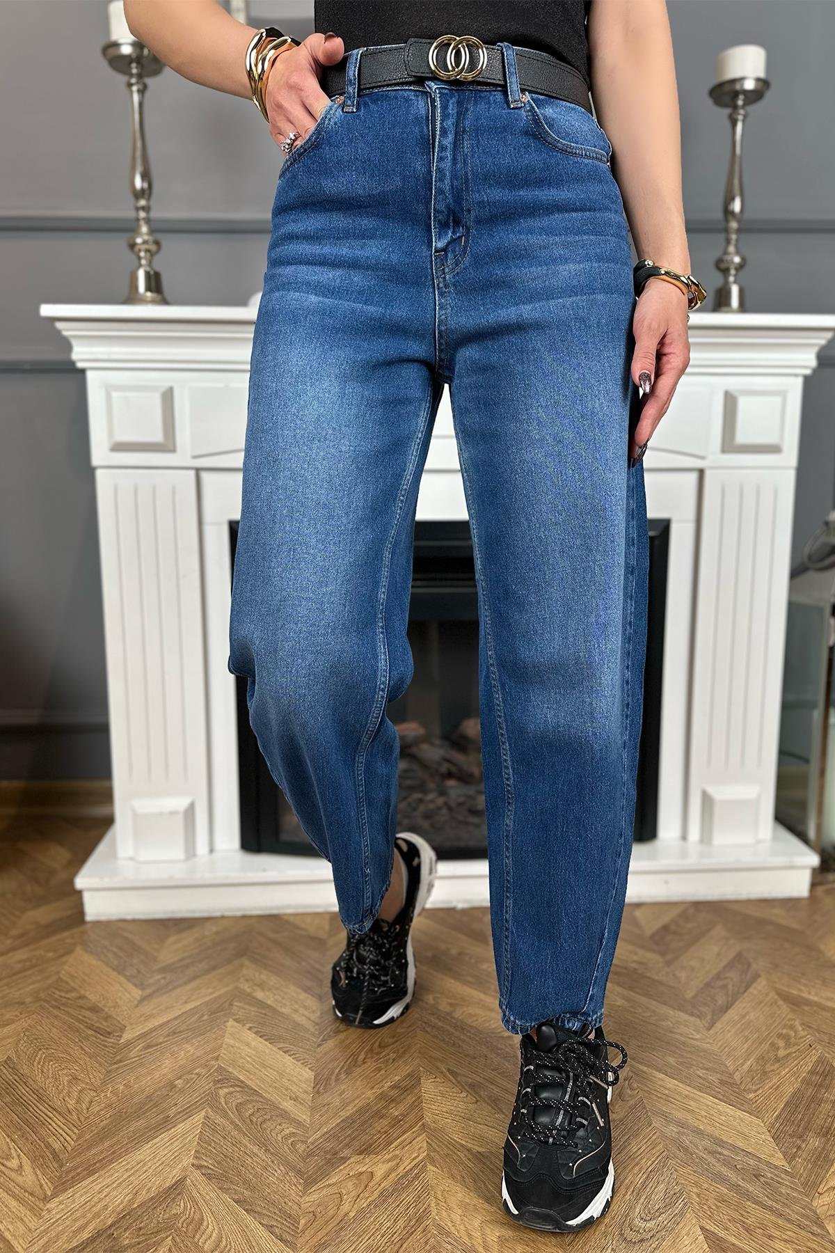 Lacivert Orjinal Slouchy Jean Pantolon