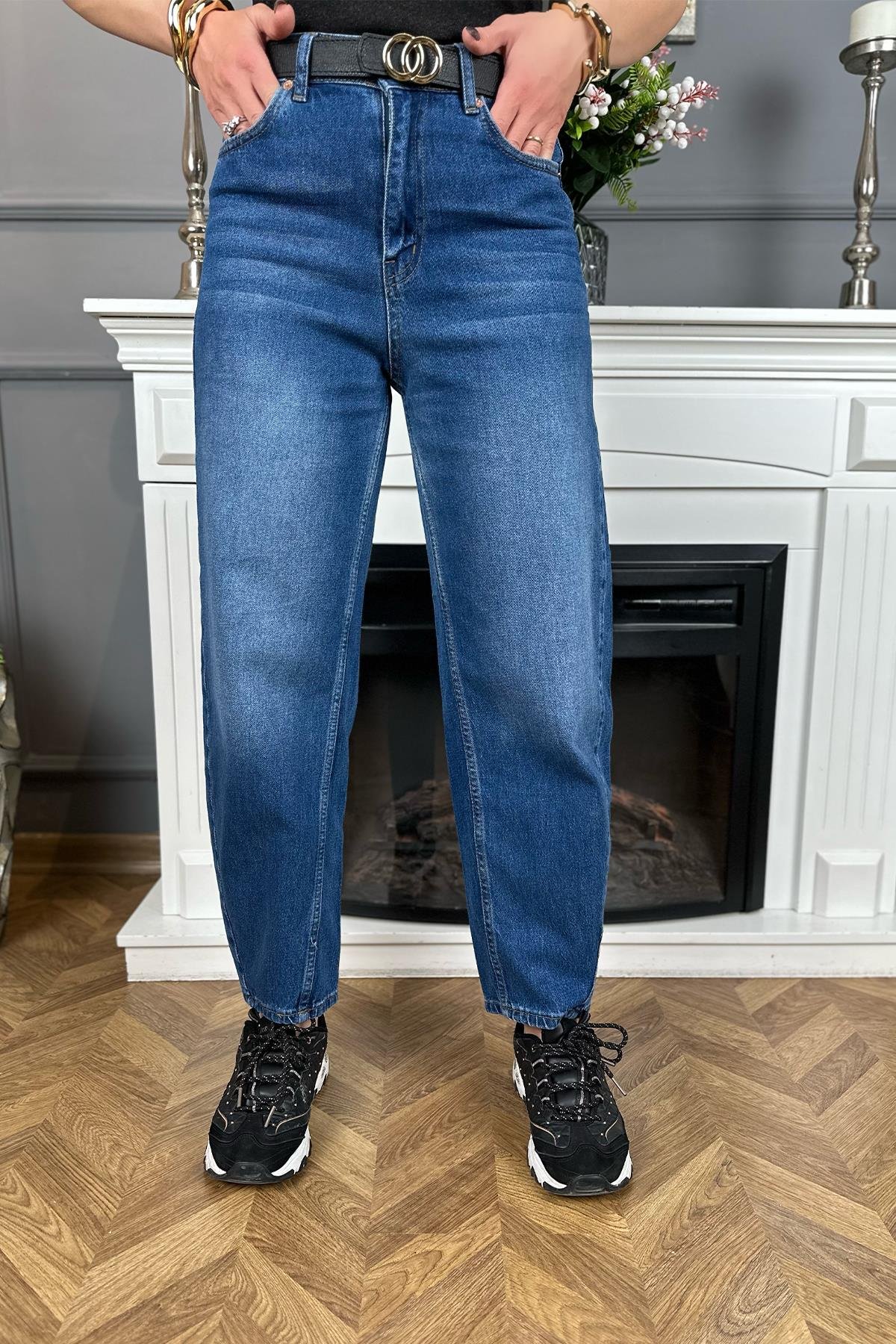 Lacivert Orjinal Slouchy Jean Pantolon