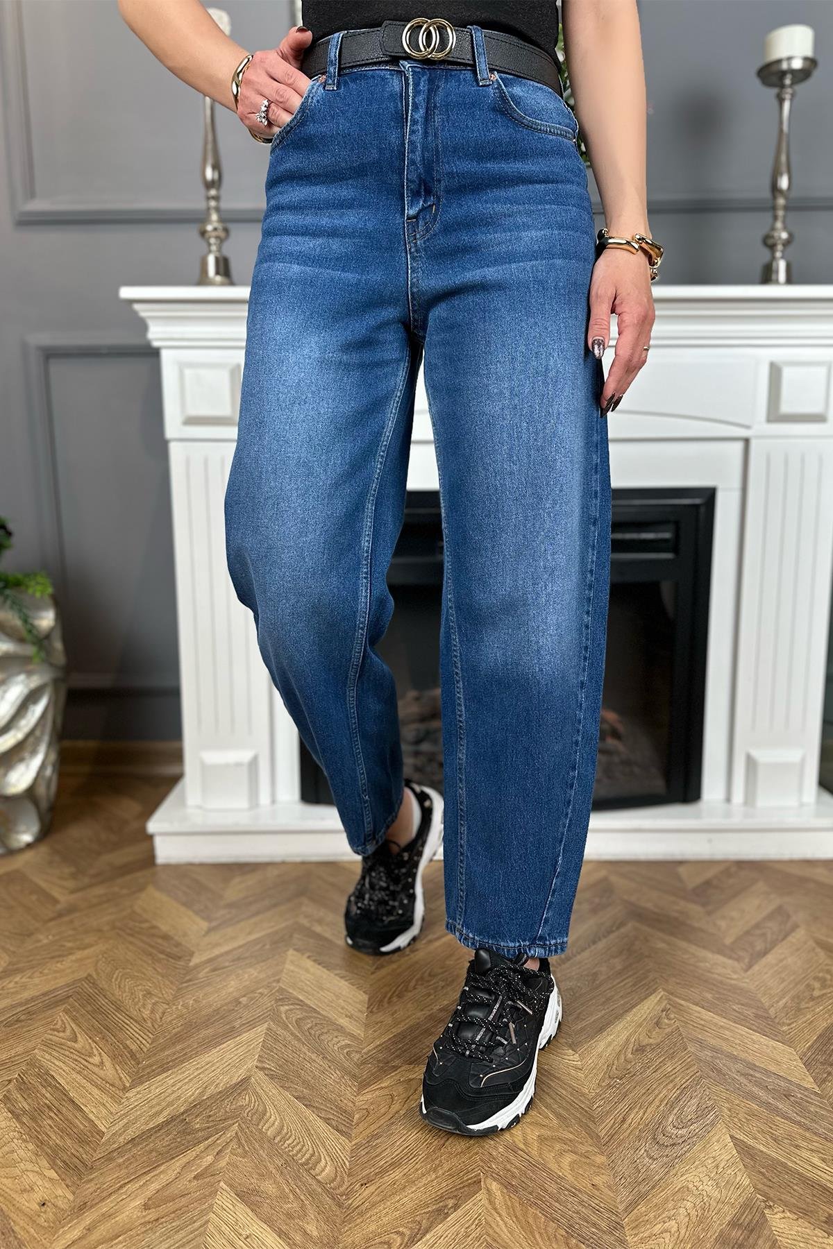 Lacivert Orjinal Slouchy Jean Pantolon