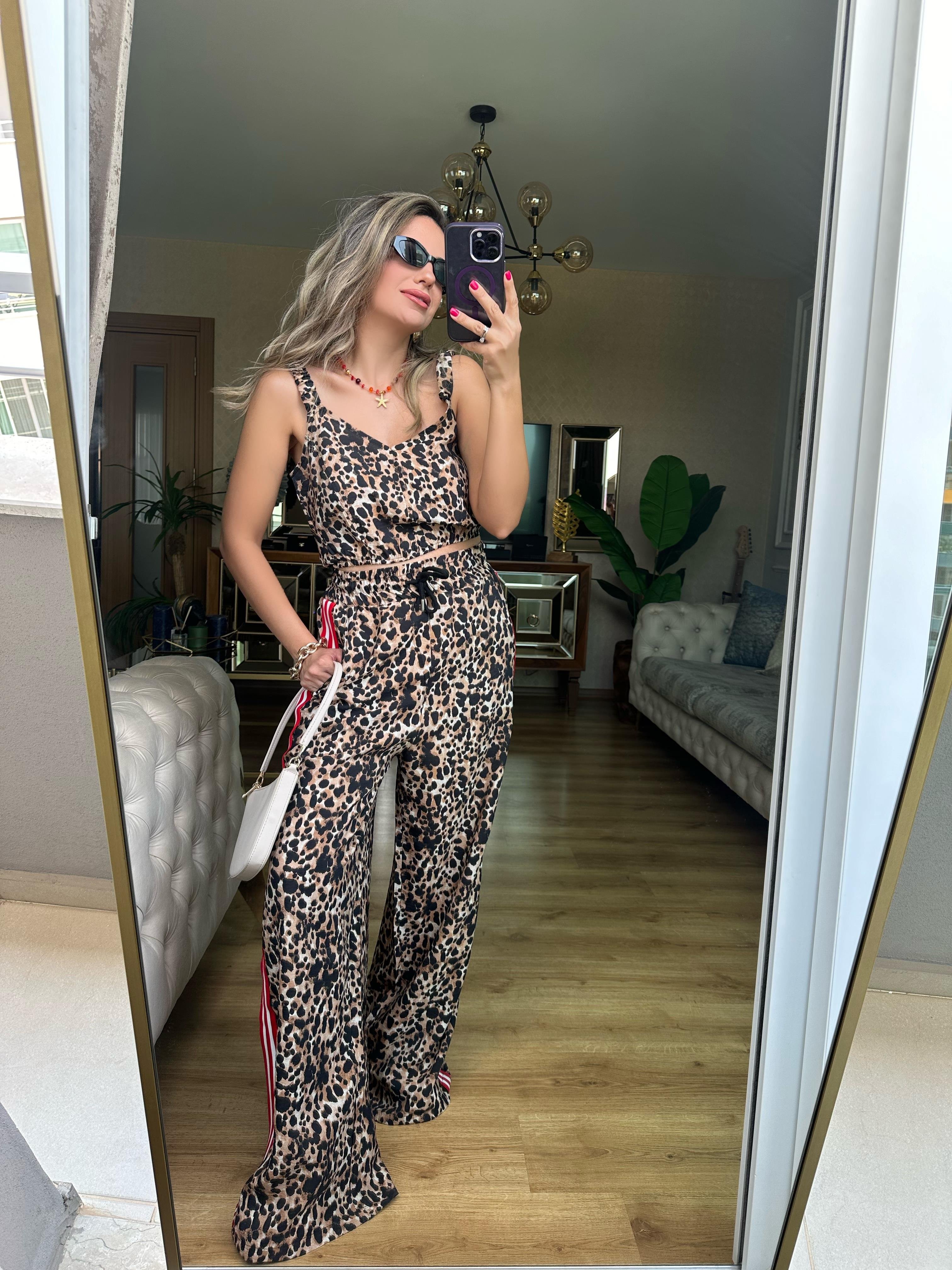 Leopar Bluz Pantolon Takım