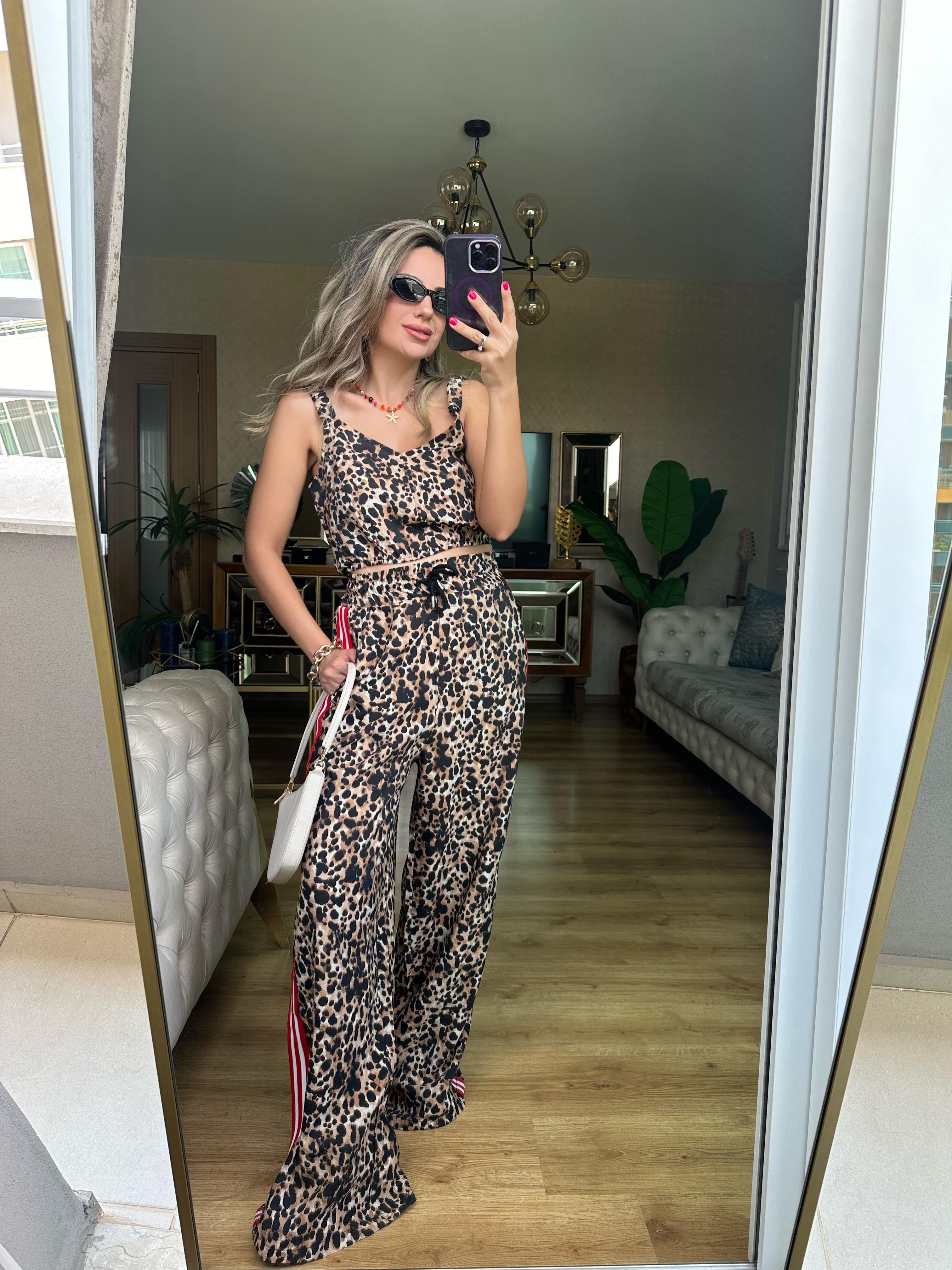 Leopar Bluz Pantolon Takım