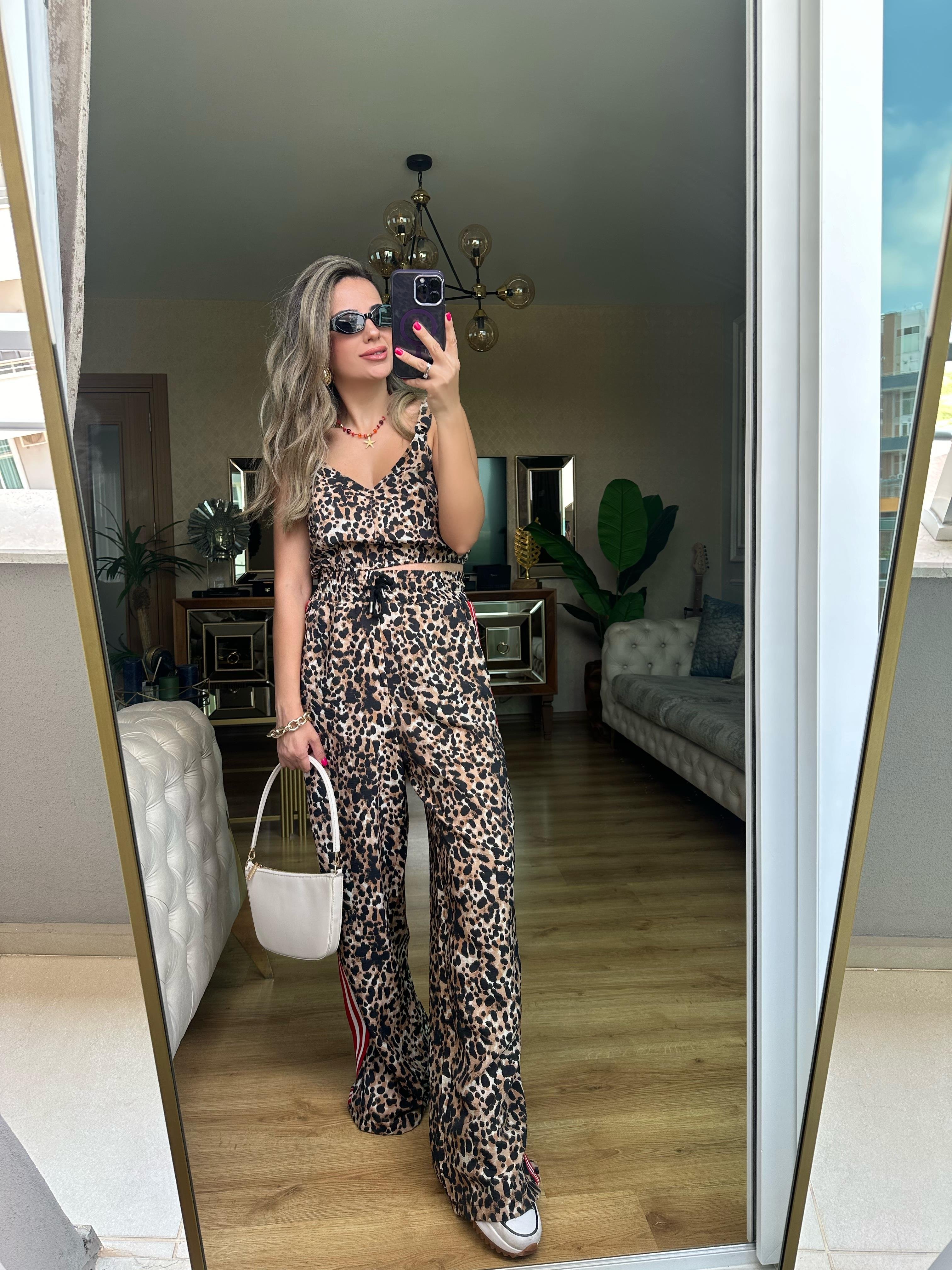 Leopar Bluz Pantolon Takım