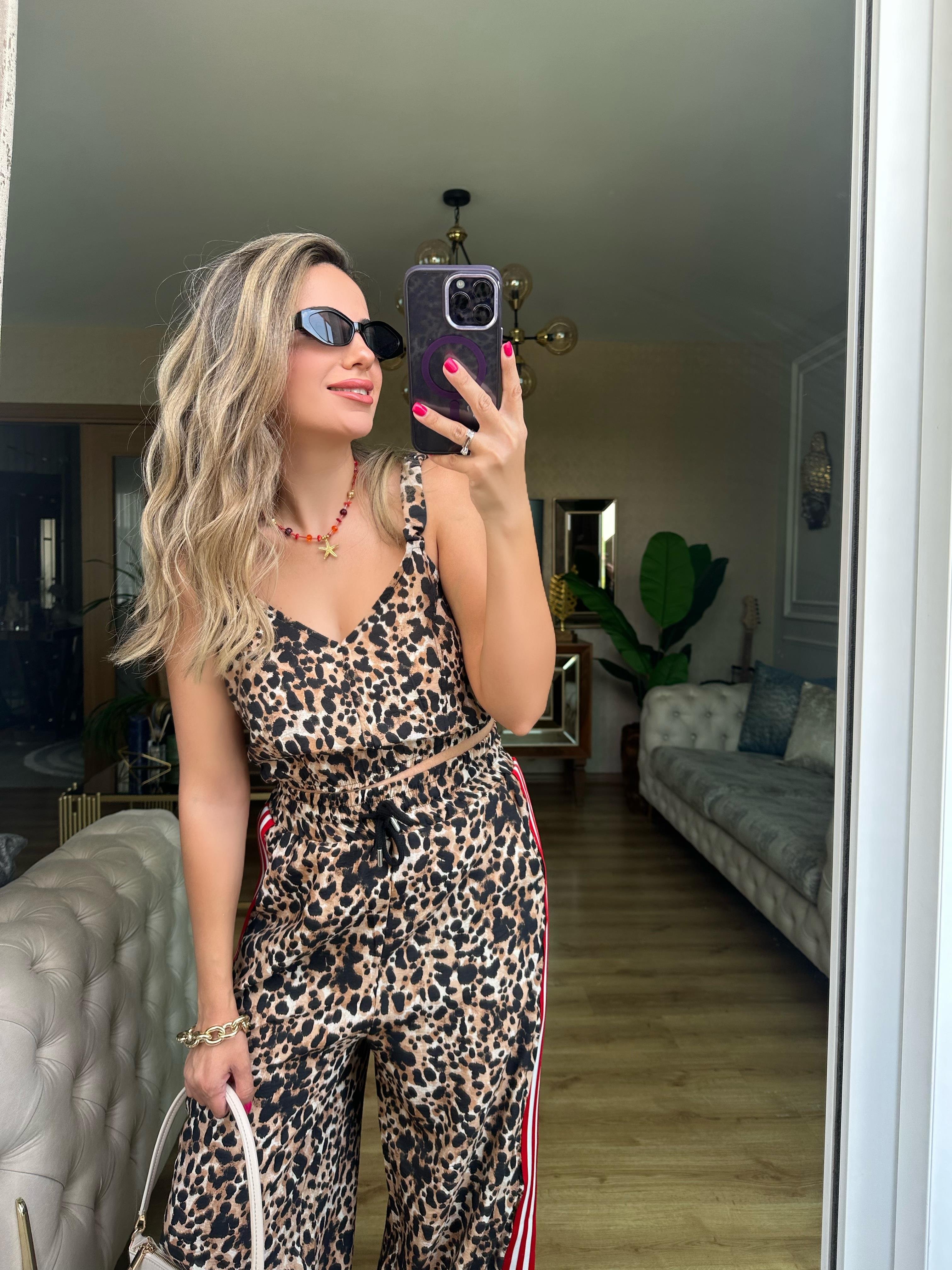 Leopar Bluz Pantolon Takım