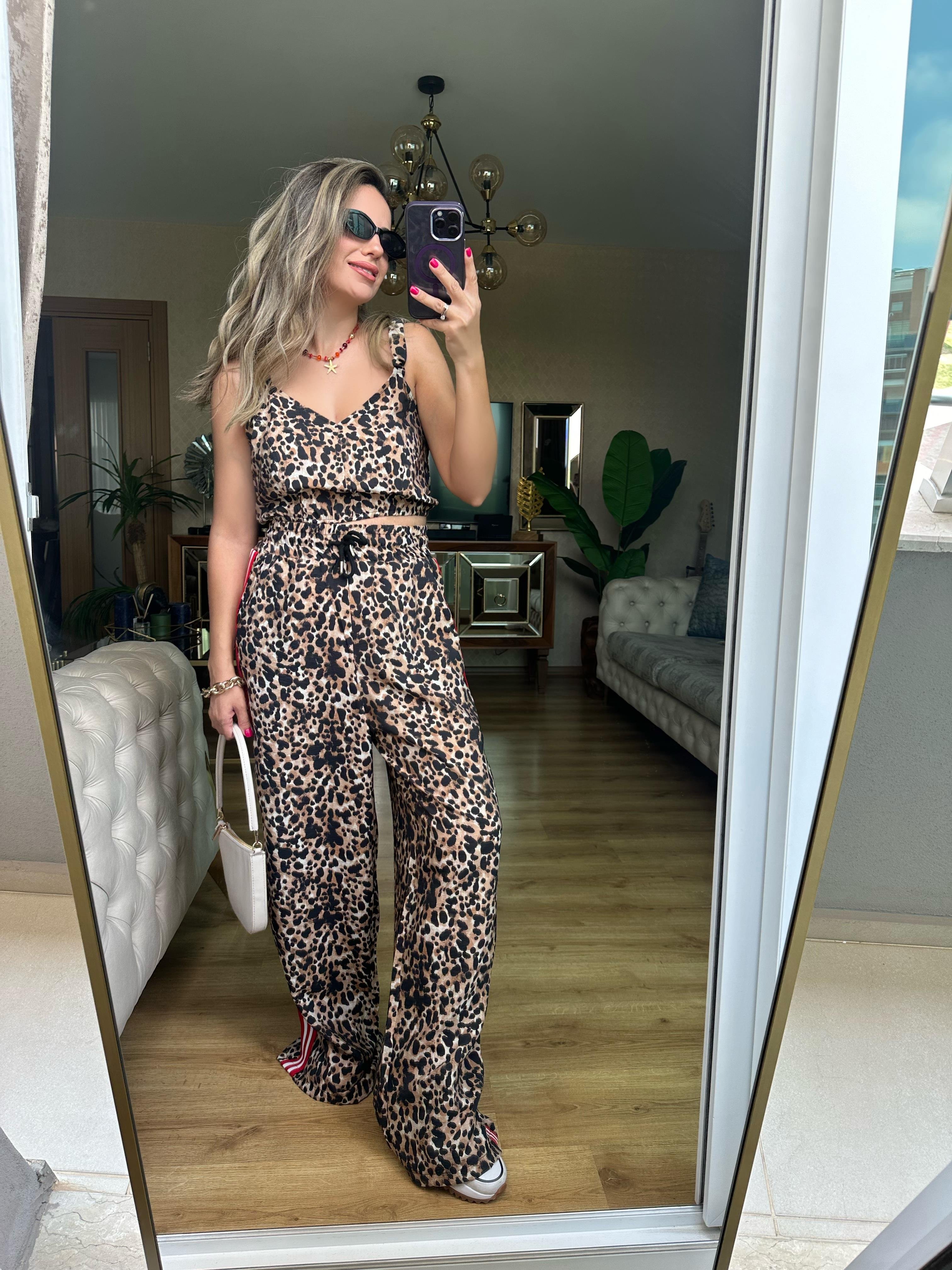 Leopar Bluz Pantolon Takım