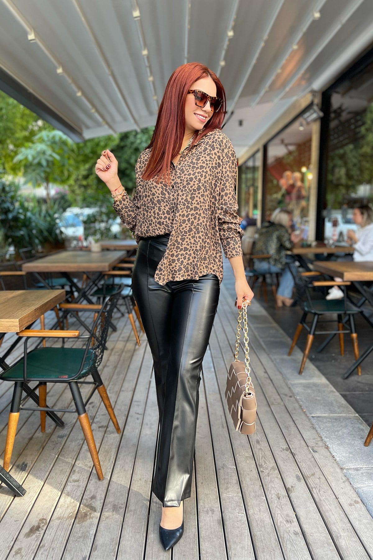 Leopar Desenli Gömlek