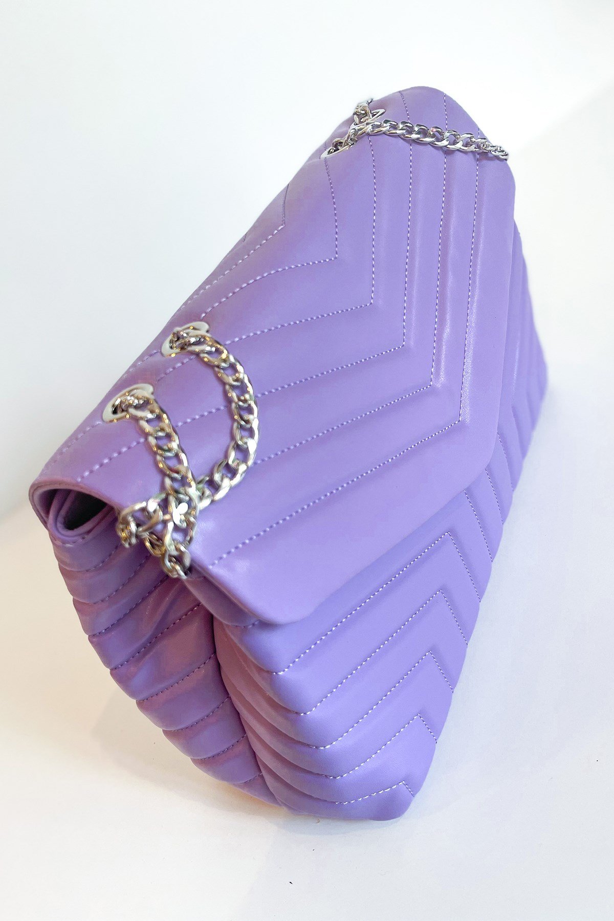 Lila Büyük Pofu Çanta