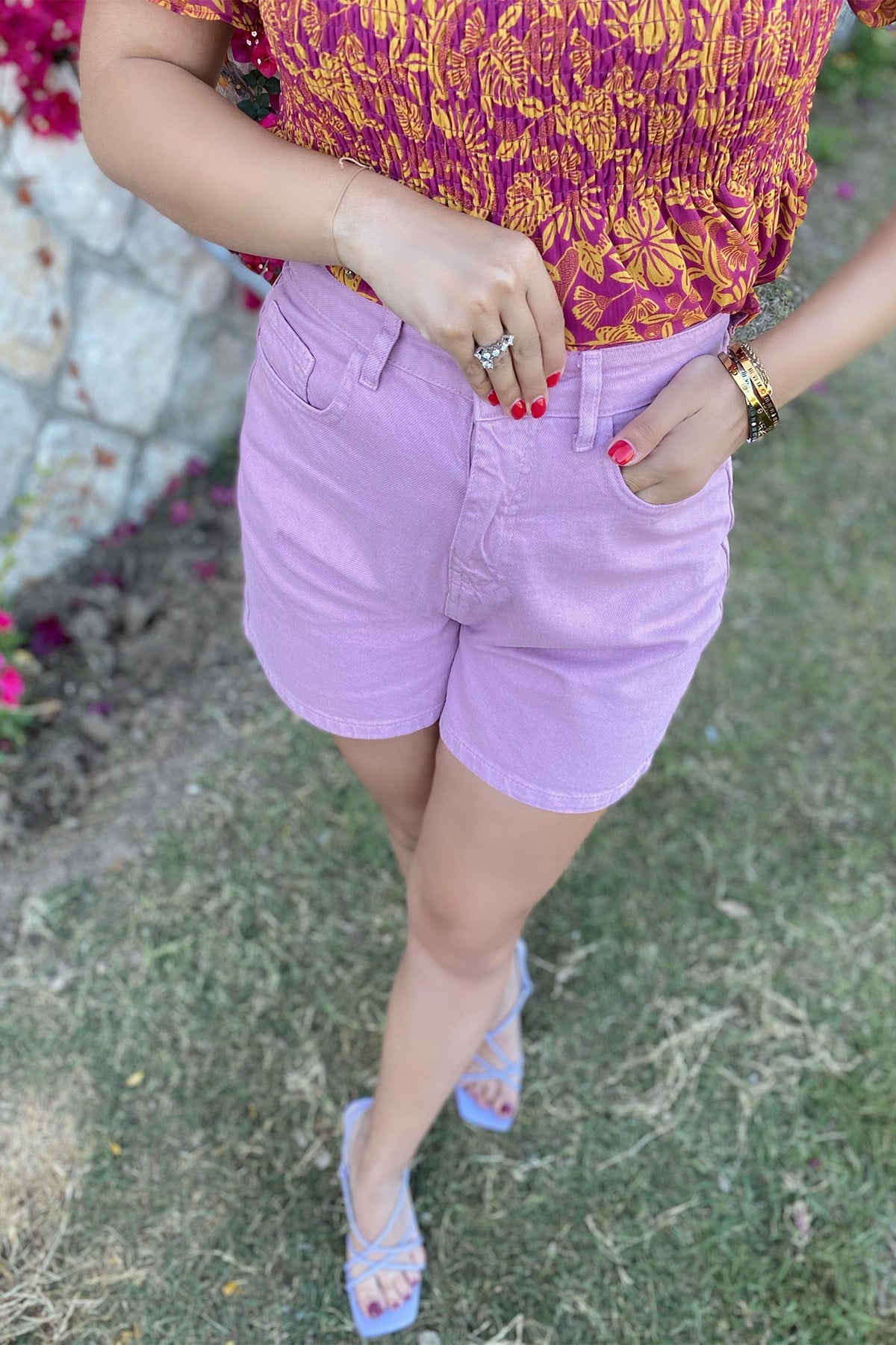 Lila Kısa Şort