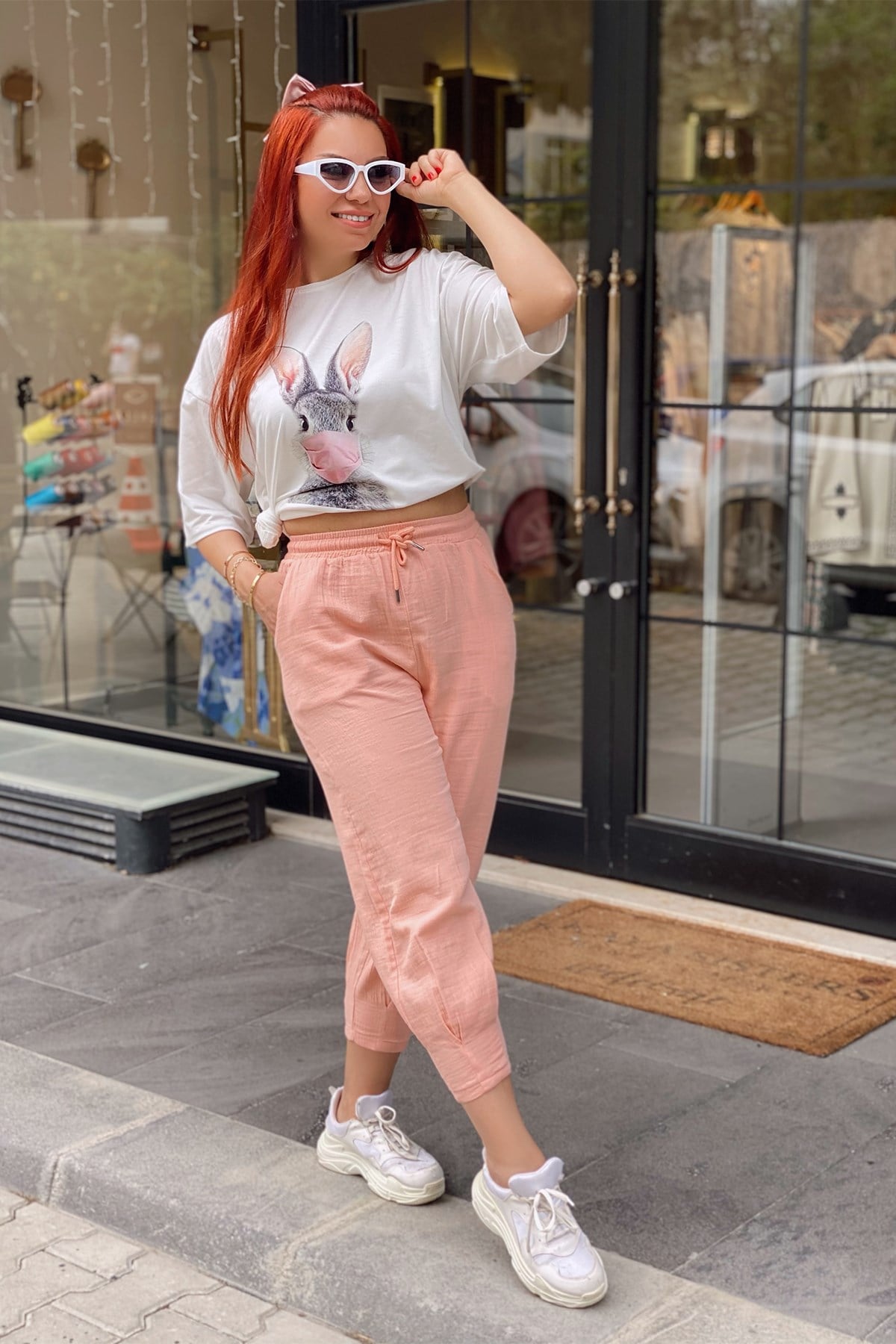 Maskeli Tavşan Detaylı Tshirt