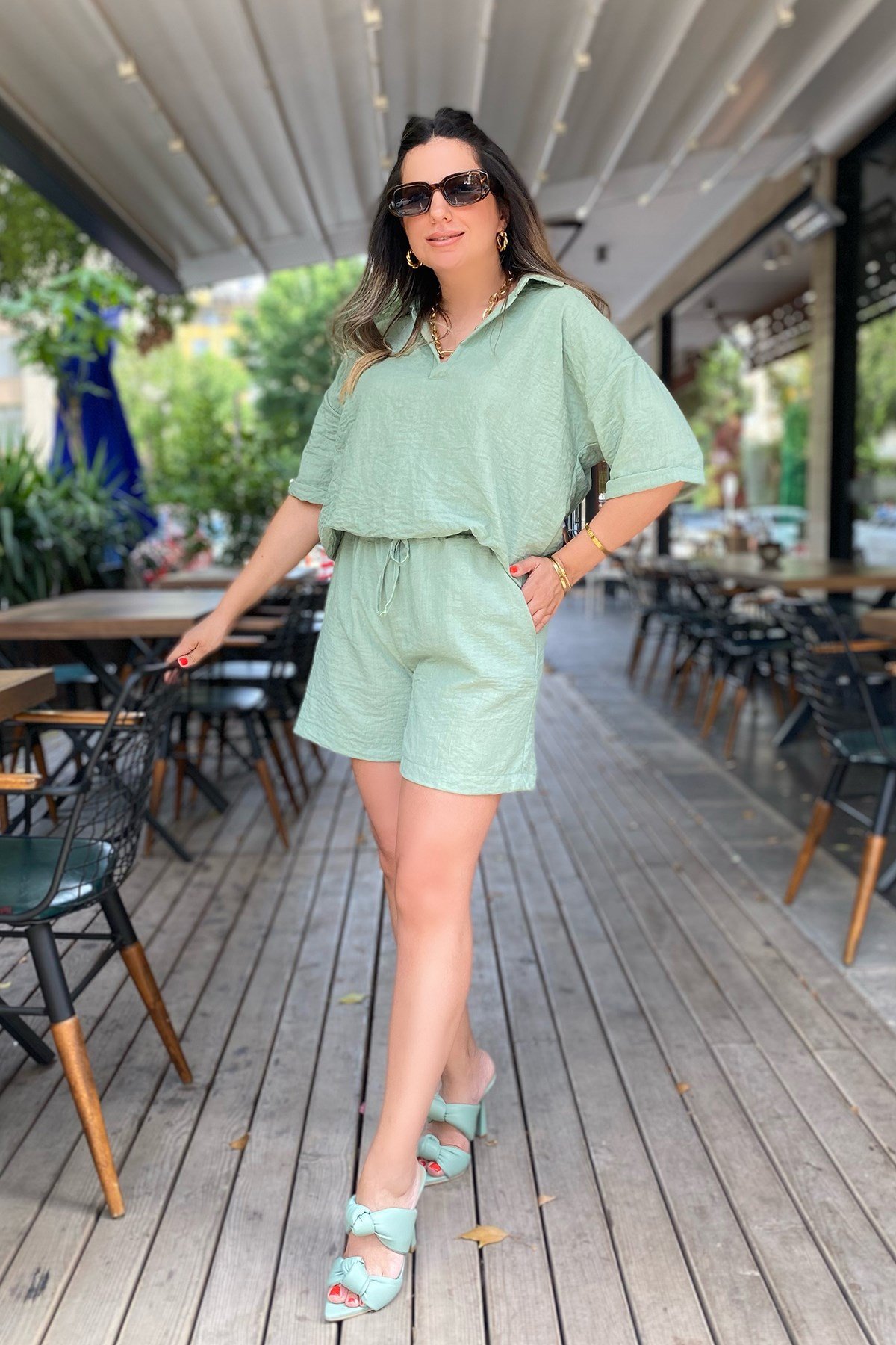 Mint Şort Bluz Takım