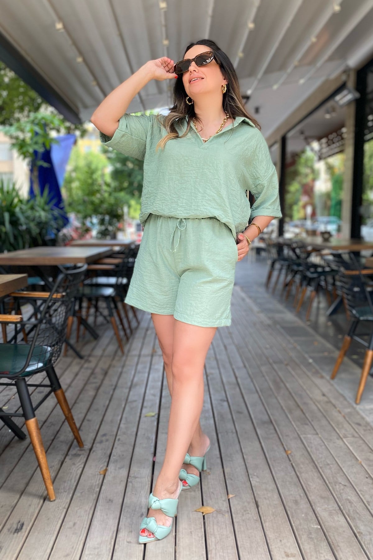 Mint Şort Bluz Takım