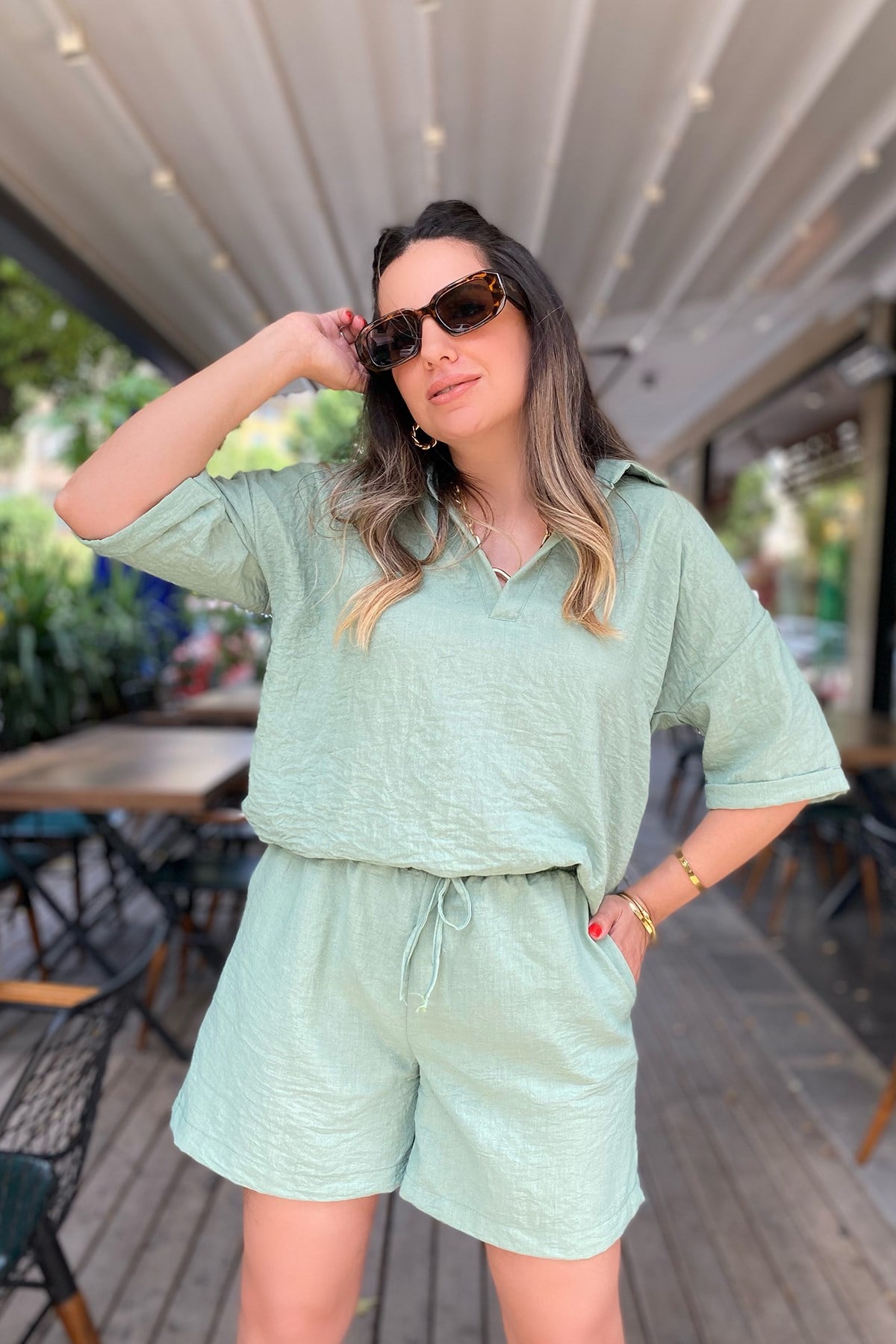 Mint Şort Bluz Takım