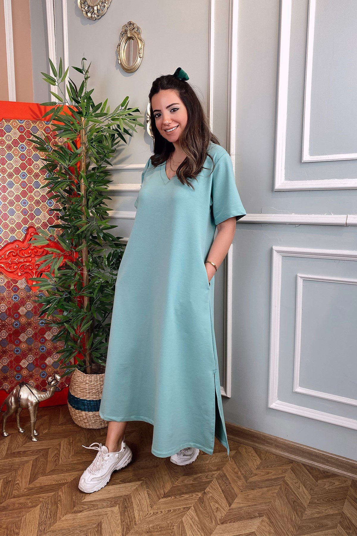 Mint Yeşil Çan Elbise