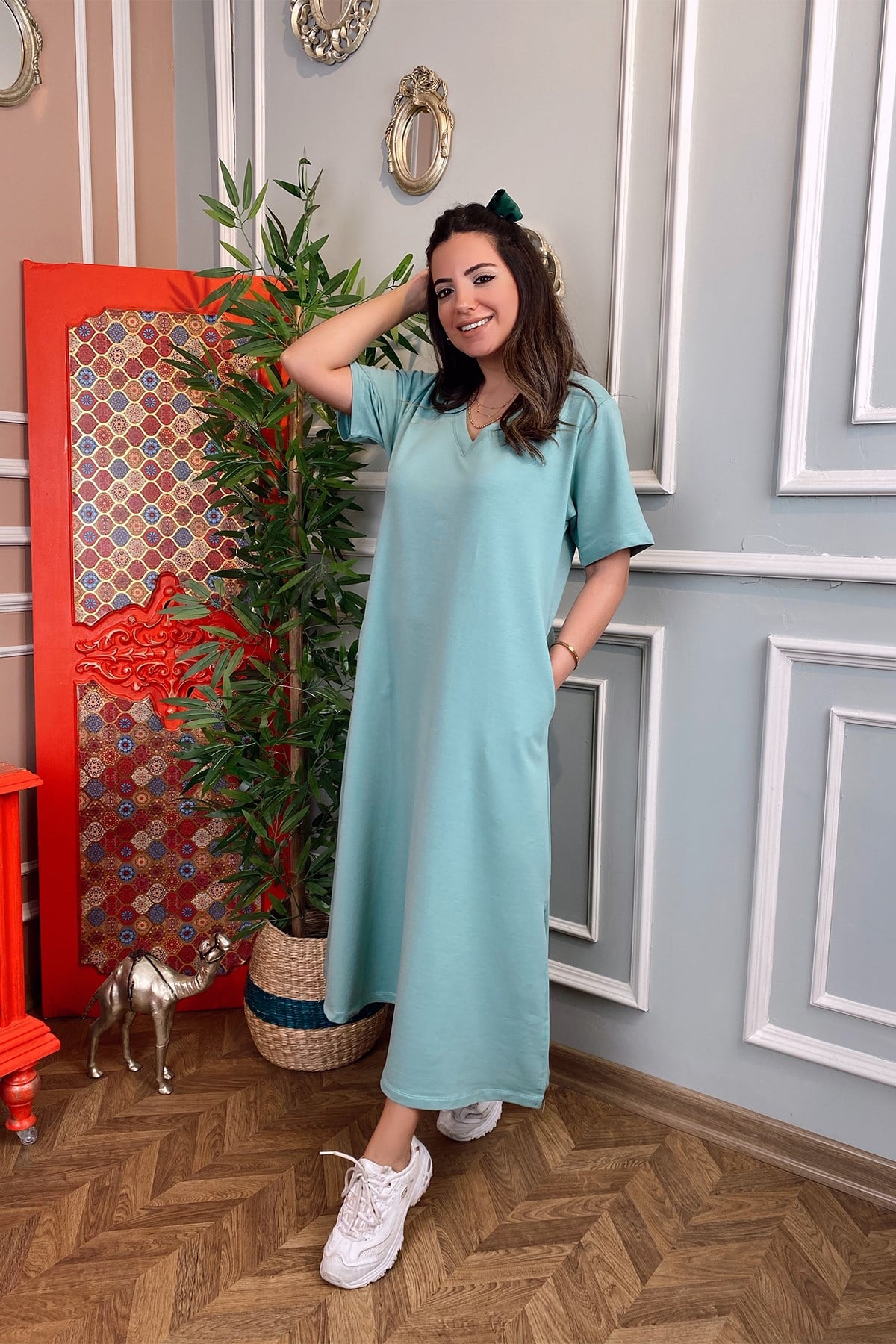 Mint Yeşil Çan Elbise